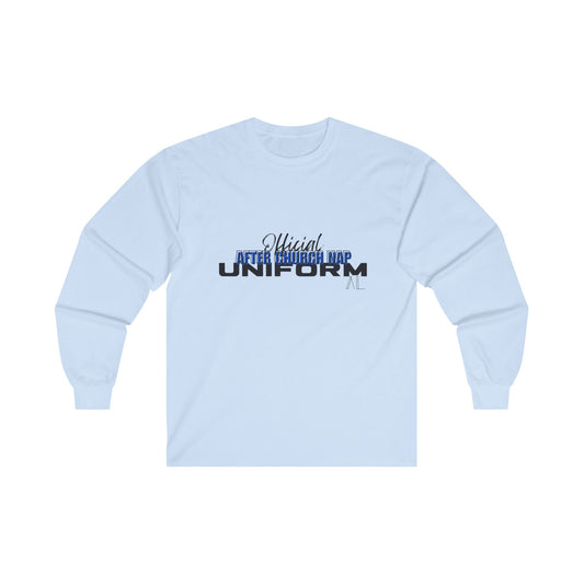 Official After Church Nap Uniform Long Sleeve Tee (blue/blue)