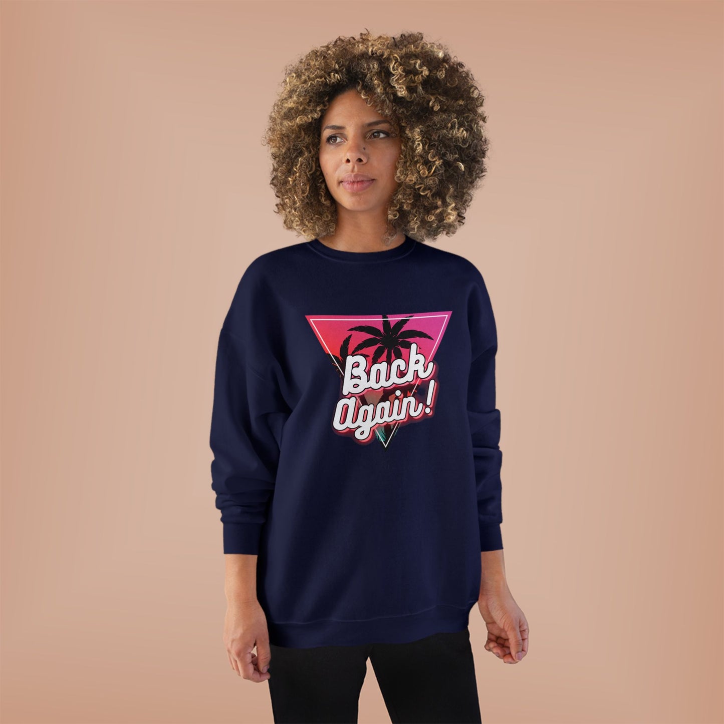 Retro Palm Tree Crewneck Sweatshirt - "Back Again!"