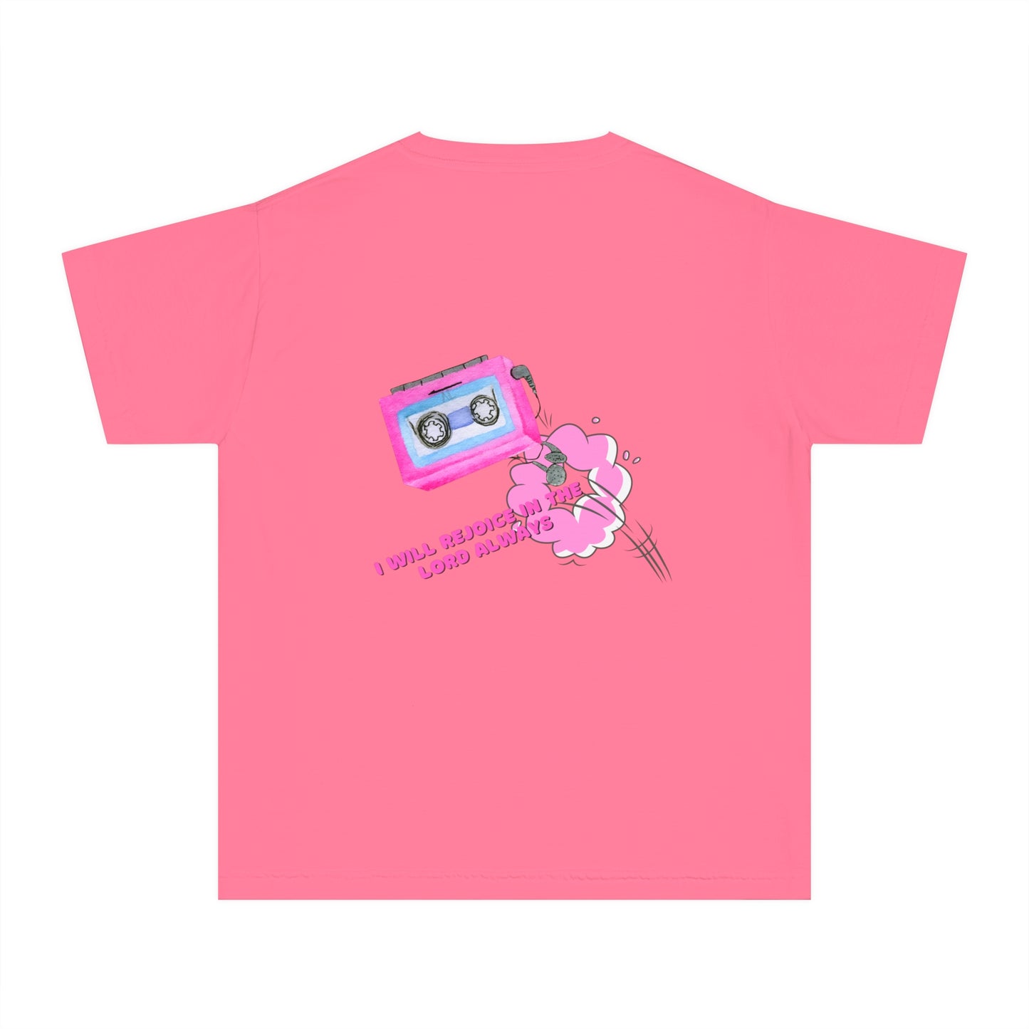 God Made It Youth Tee with Headphones & Cassette Design