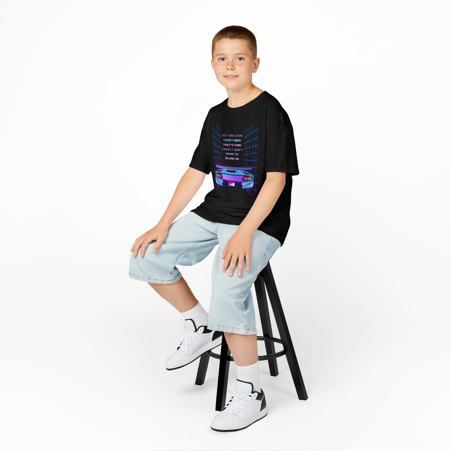 Retro Cyberpunk Kids Tee, God Made It