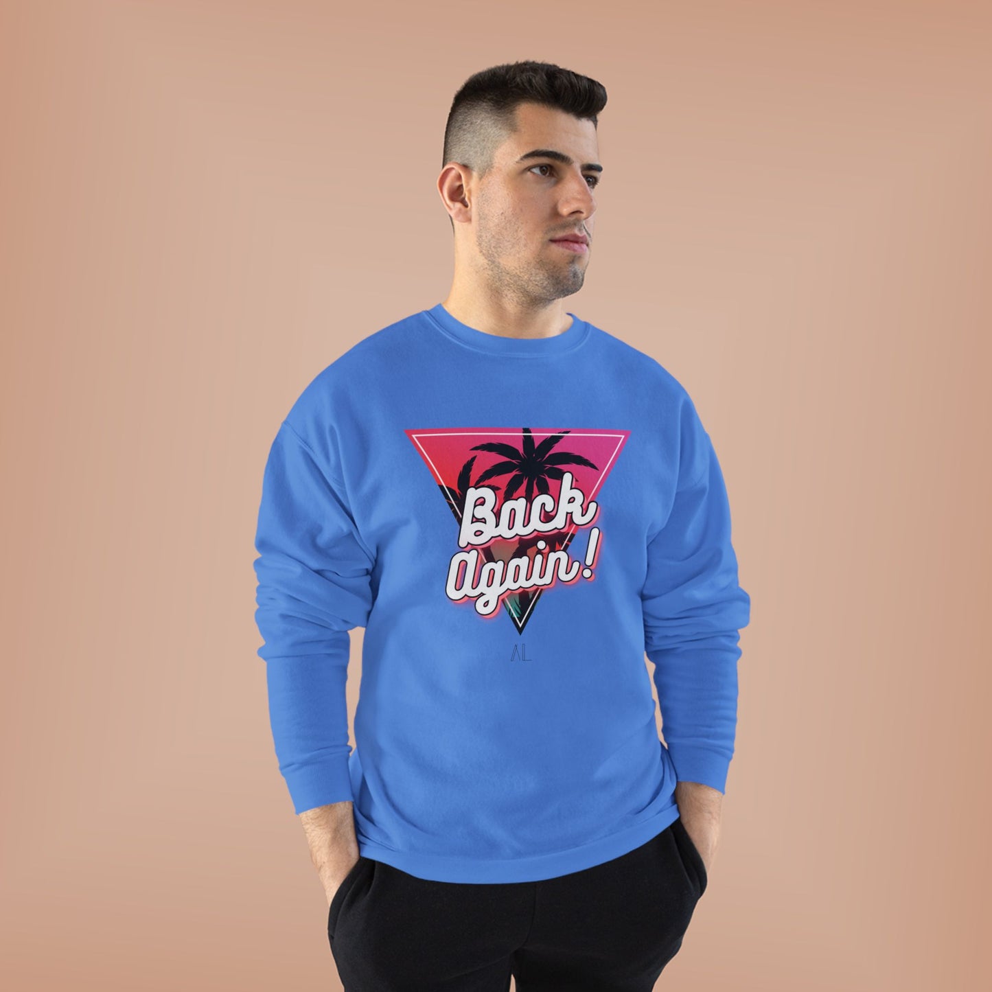 Retro Palm Tree Crewneck Sweatshirt - "Back Again!"