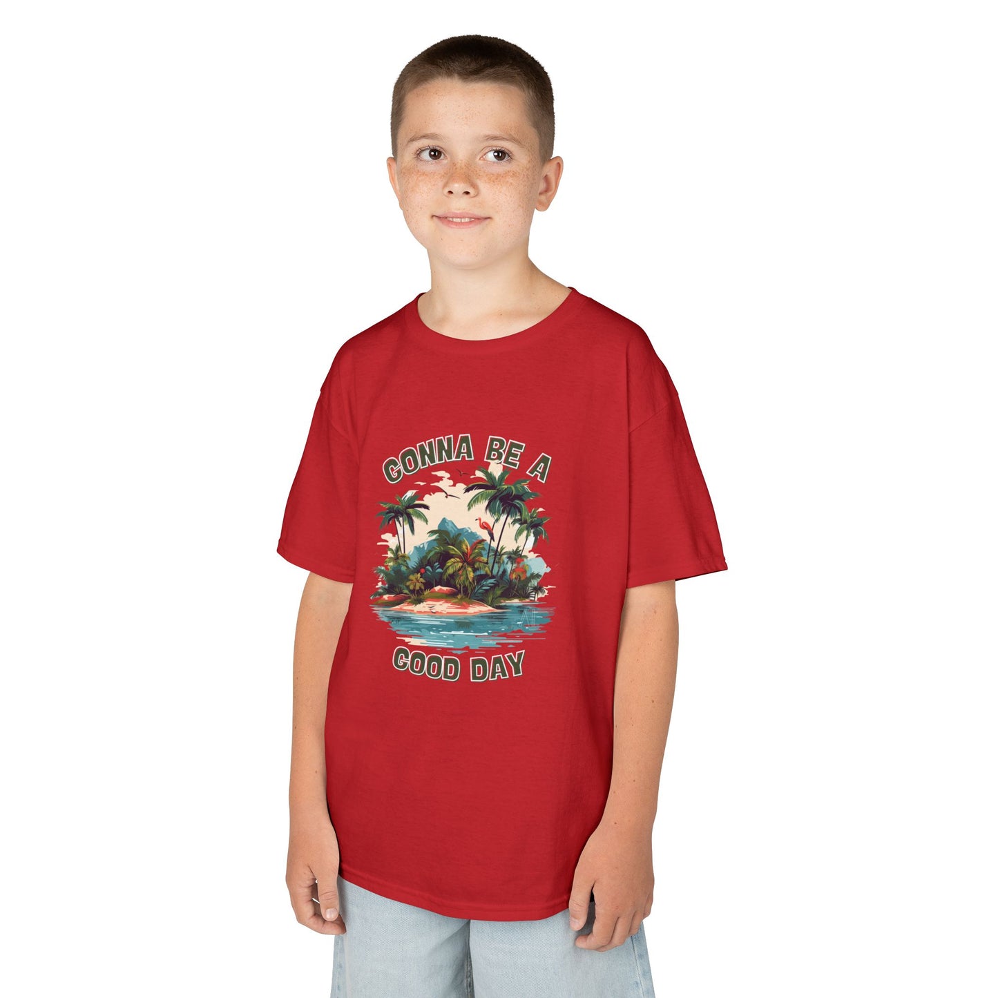 Kids Graphic Tee - "Gonna Be a Good Day" Tropical Paradise T-Shirt