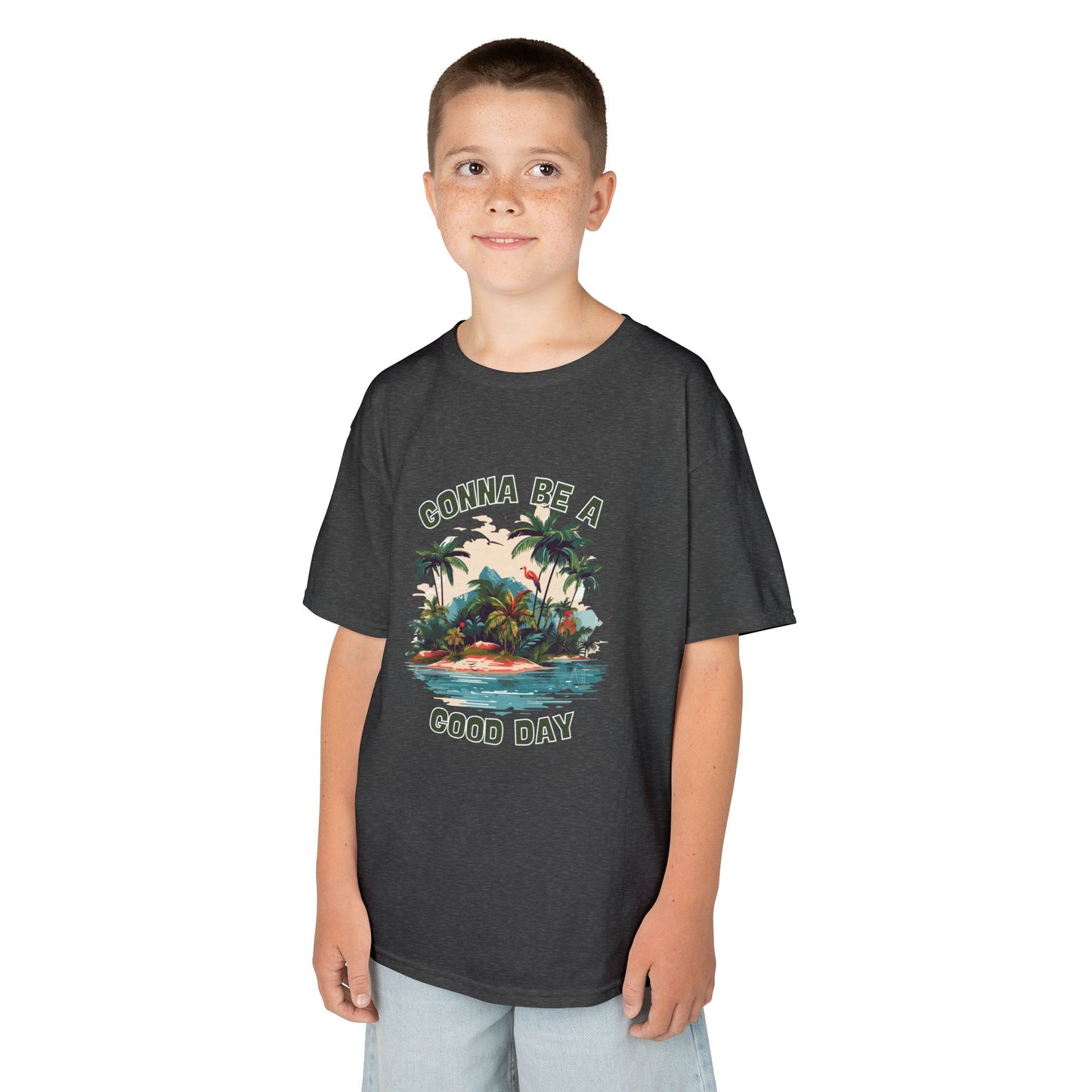 Kids Graphic Tee - "Gonna Be a Good Day" Tropical Paradise T-Shirt