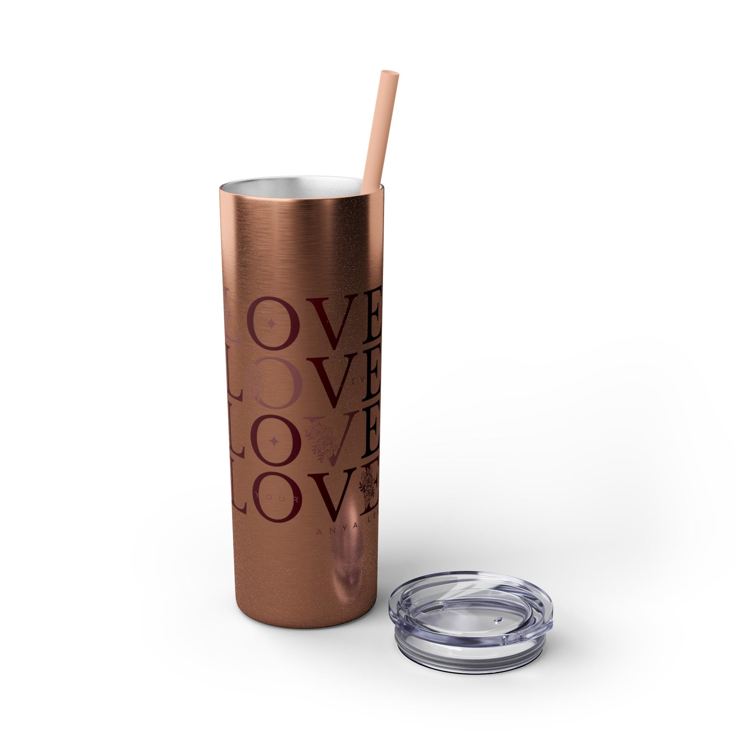 LOYL Skinny Tumbler with Straw, 20oz