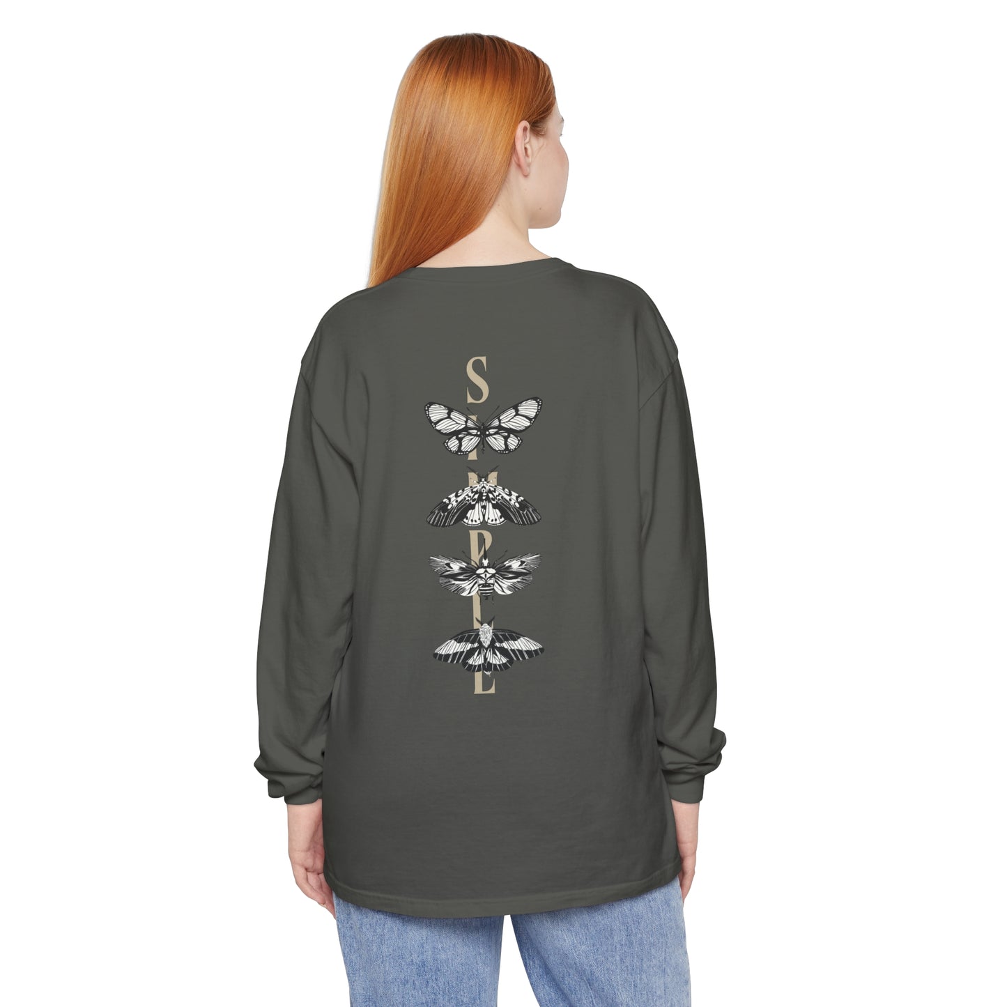 Simple Long Sleeve Butterflies T-Shirt