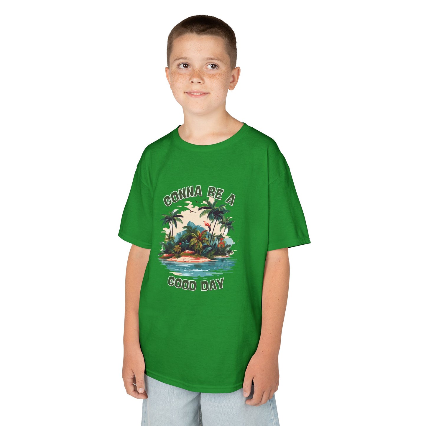 Kids Graphic Tee - "Gonna Be a Good Day" Tropical Paradise T-Shirt