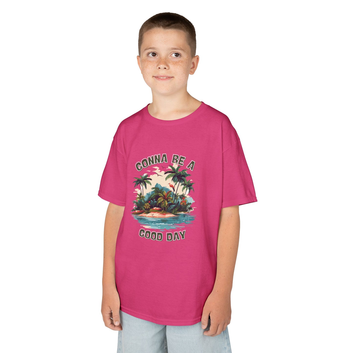 Kids Graphic Tee - "Gonna Be a Good Day" Tropical Paradise T-Shirt