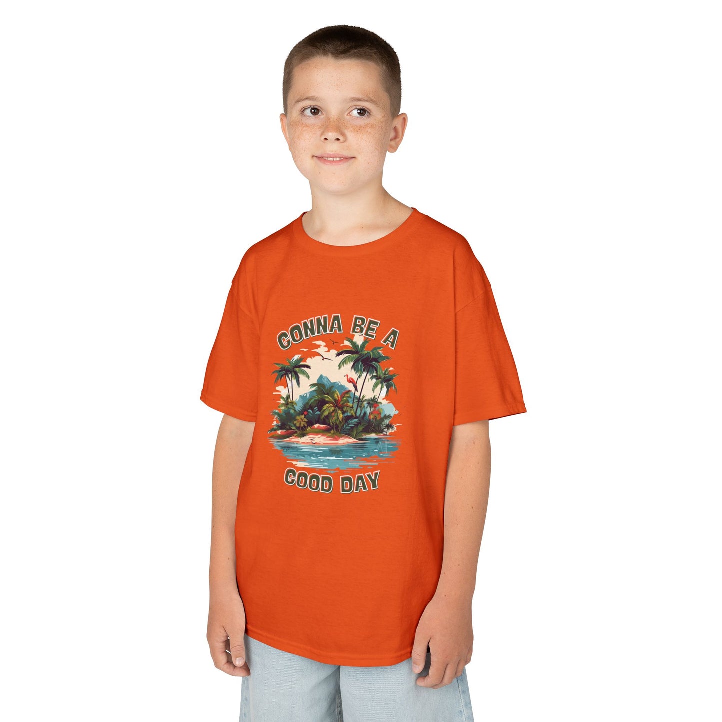 Kids Graphic Tee - "Gonna Be a Good Day" Tropical Paradise T-Shirt