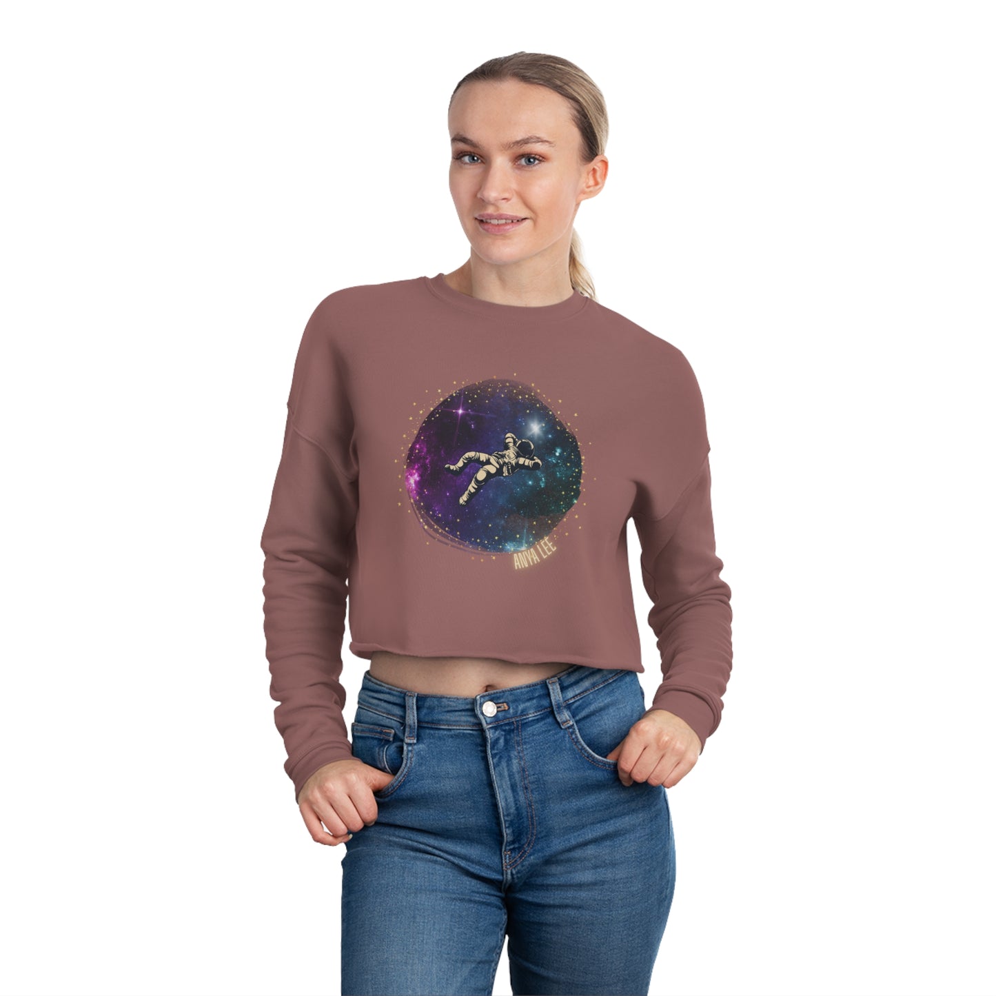 Floating Astronaut Women's Cropped Sweatshirt