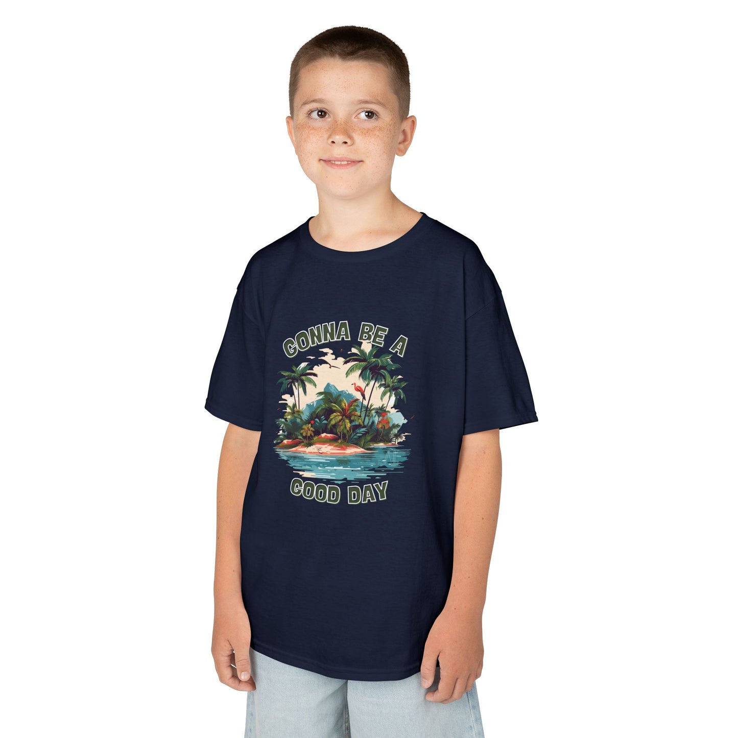 Kids Graphic Tee - "Gonna Be a Good Day" Tropical Paradise T-Shirt