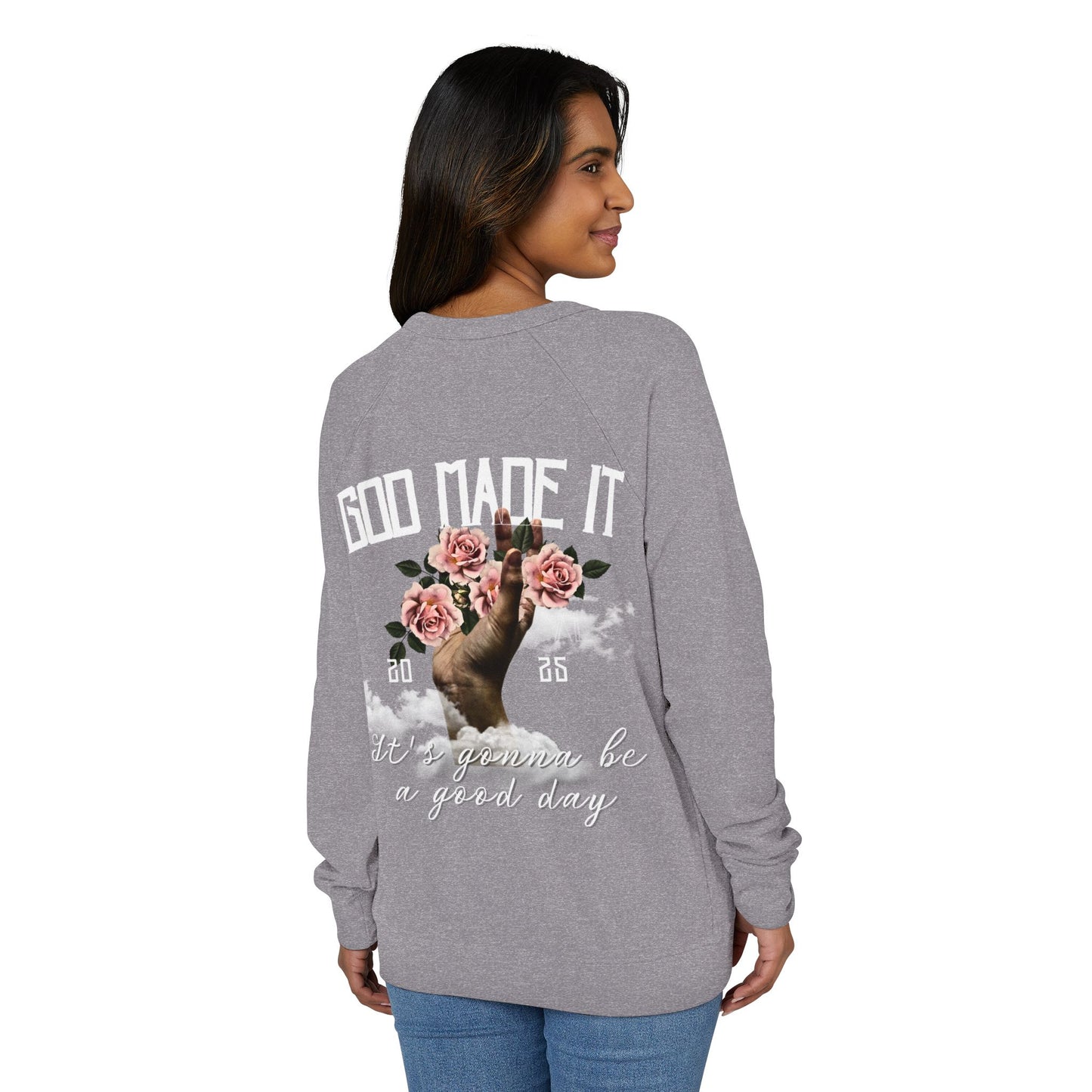 God Made It Floral Crewneck Sweatshirt, Cozy Unisex Pullover