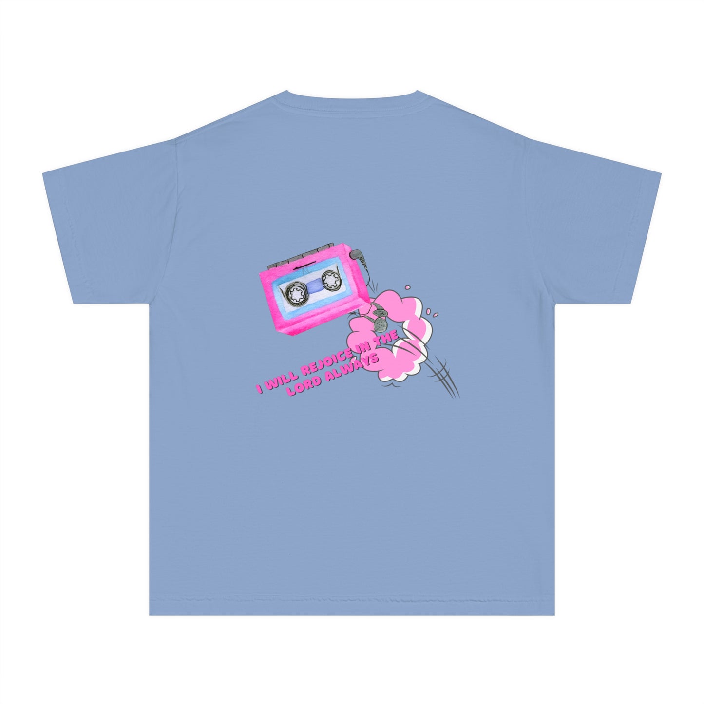 God Made It Youth Tee with Headphones & Cassette Design