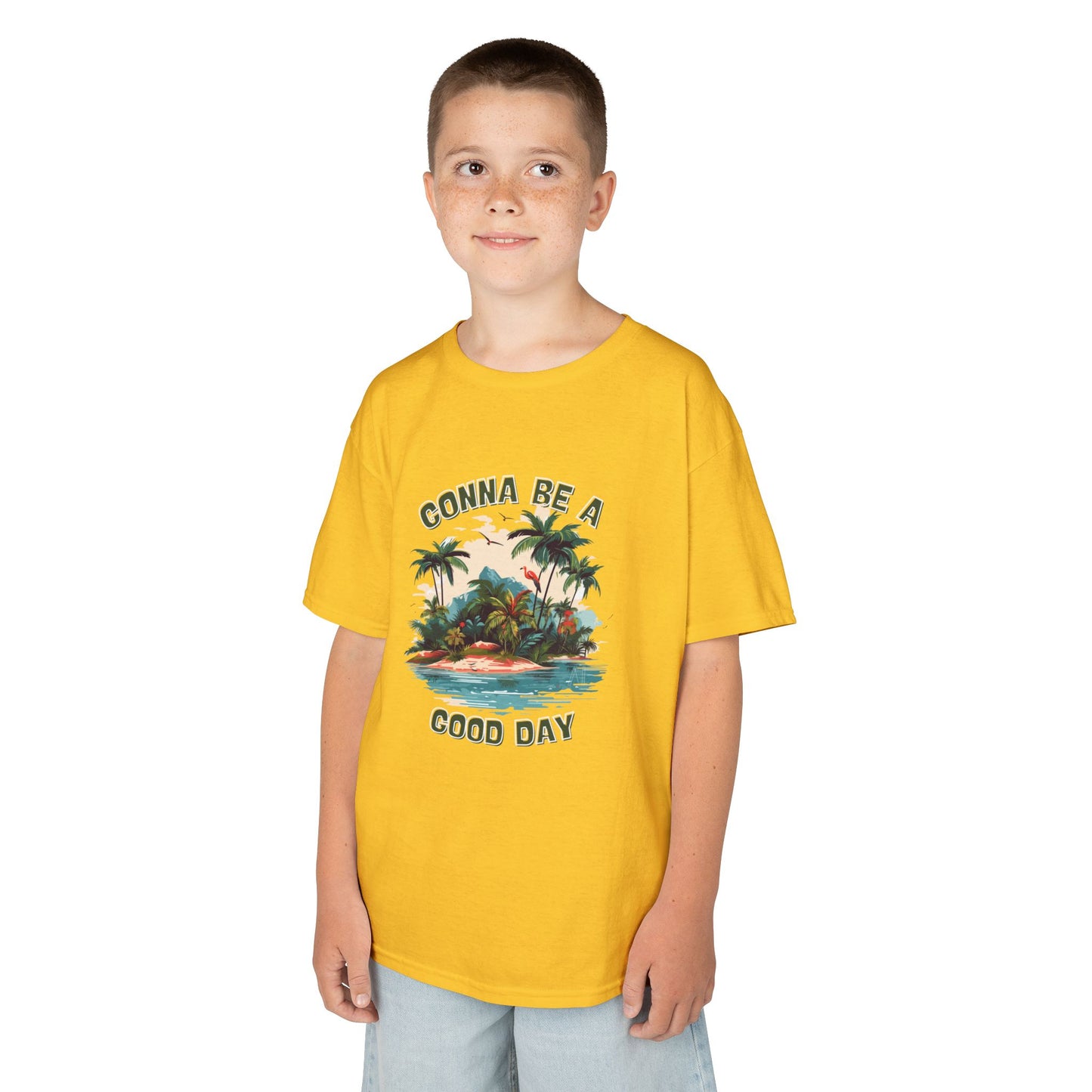 Kids Graphic Tee - "Gonna Be a Good Day" Tropical Paradise T-Shirt