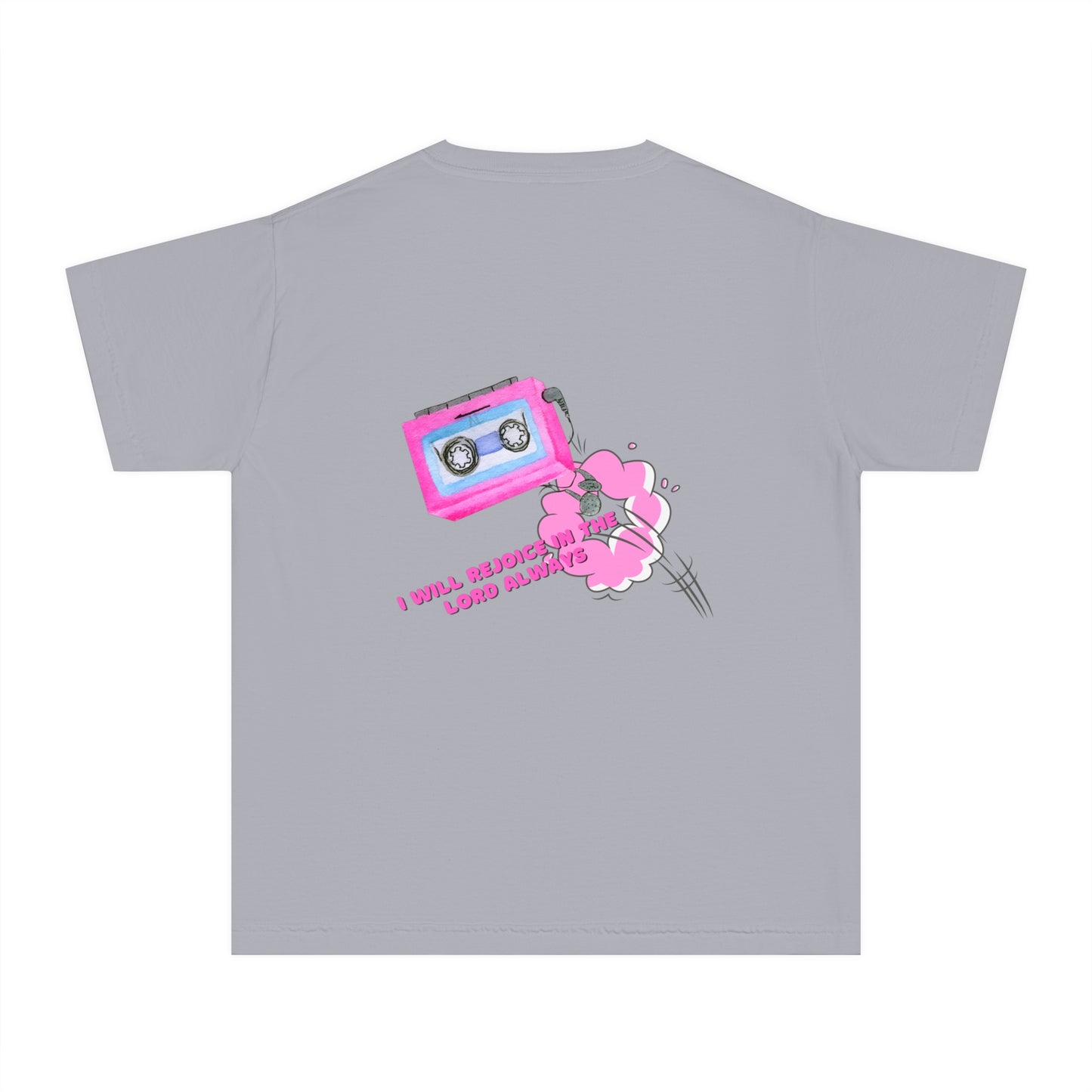 God Made It Youth Tee with Headphones & Cassette Design