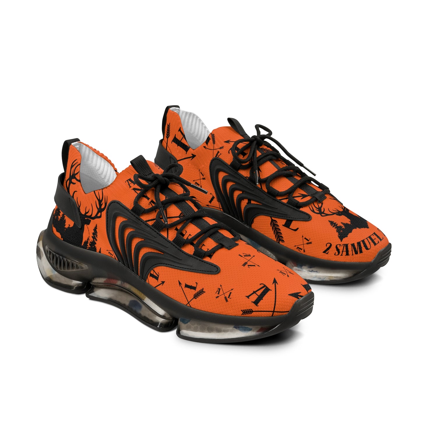 Men's Orange/Black Mesh Sneakers 2 Samuel 22:32-35