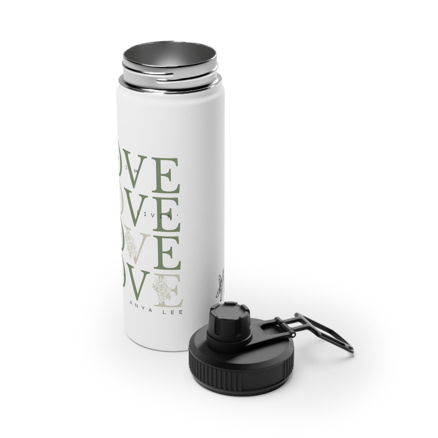 LOYL Stainless Steel Water Bottle, Love (green)