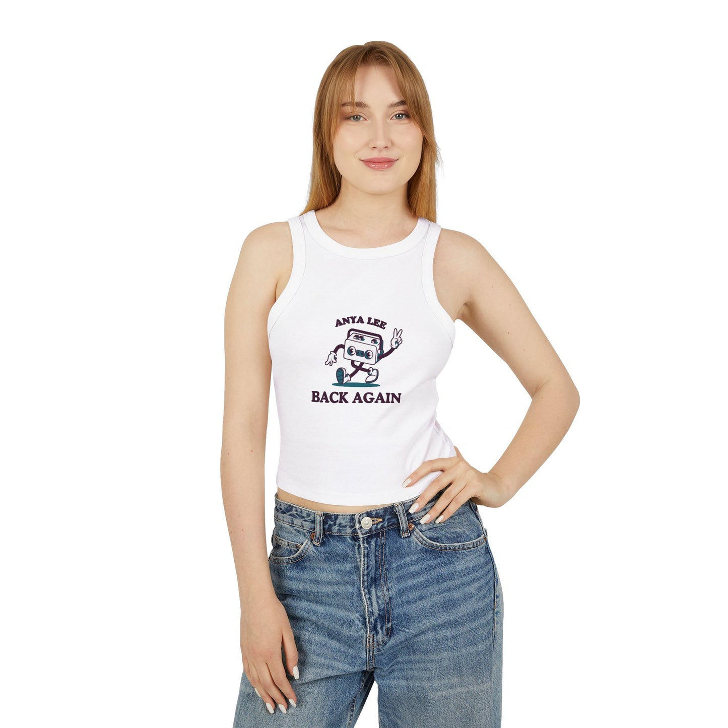 Cassette Man Women’s Micro Rib Racer Tank Top - ‘Back Again’