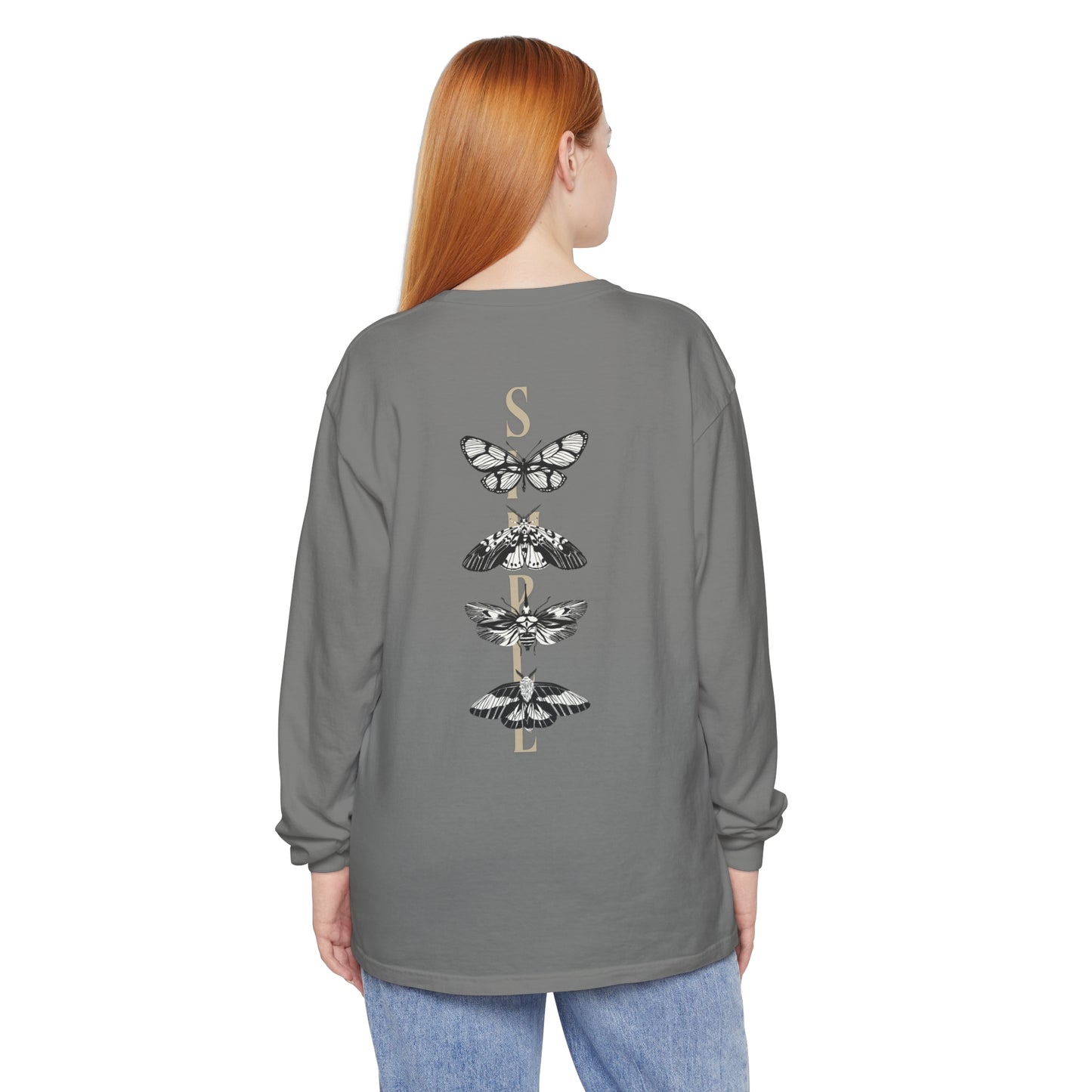 Simple Long Sleeve Butterflies T-Shirt