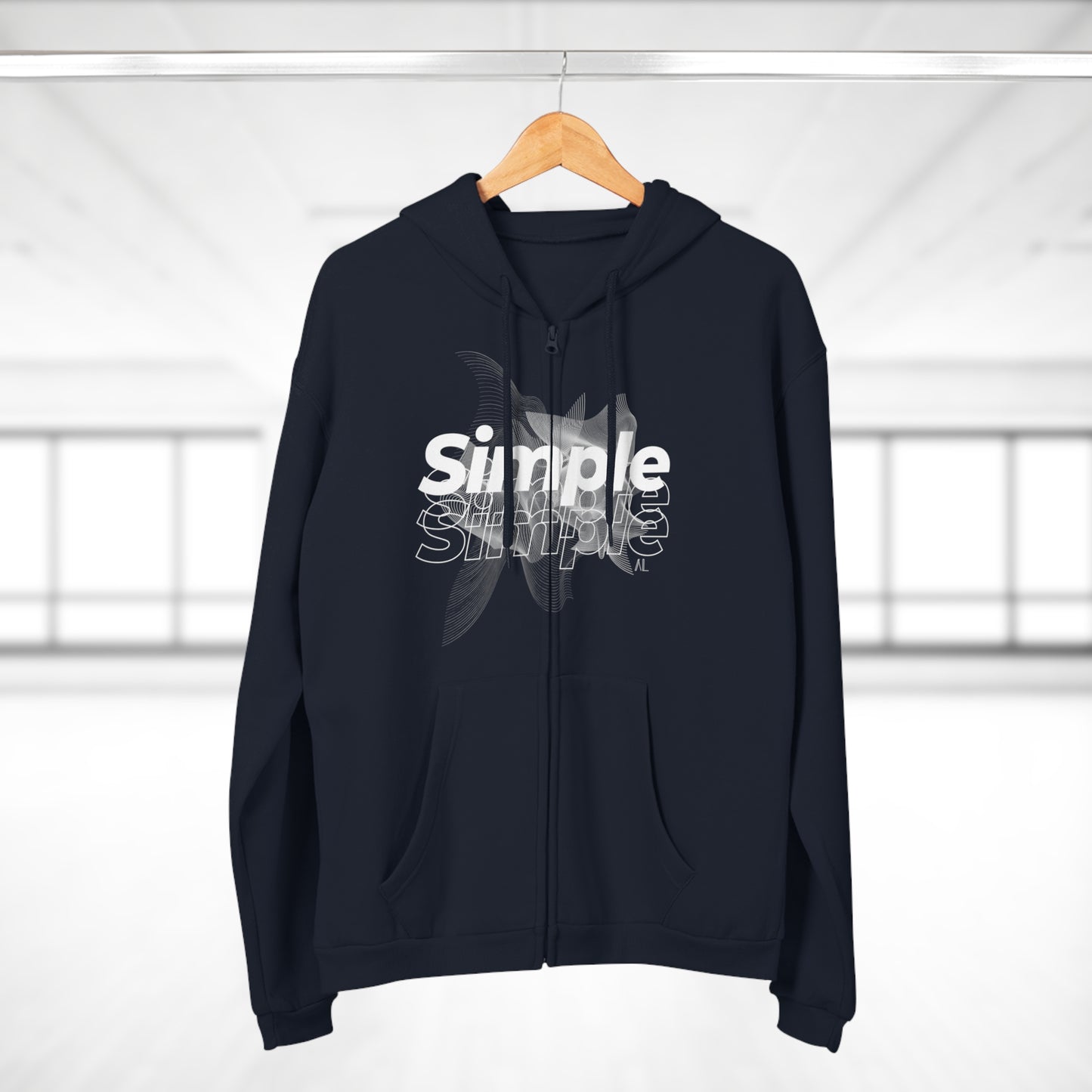 Unisex Zip Simple Hoodie