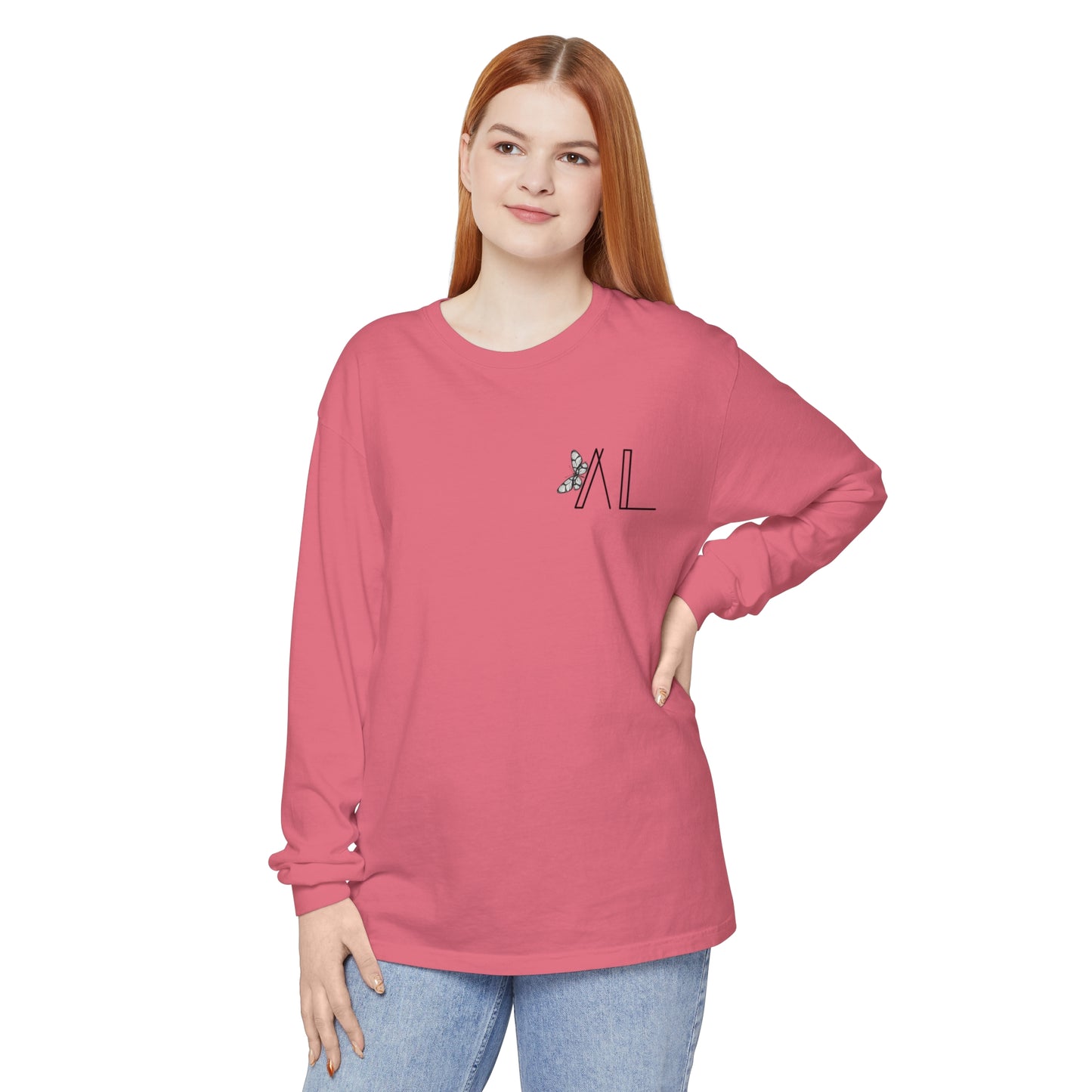 Simple Long Sleeve Butterflies T-Shirt