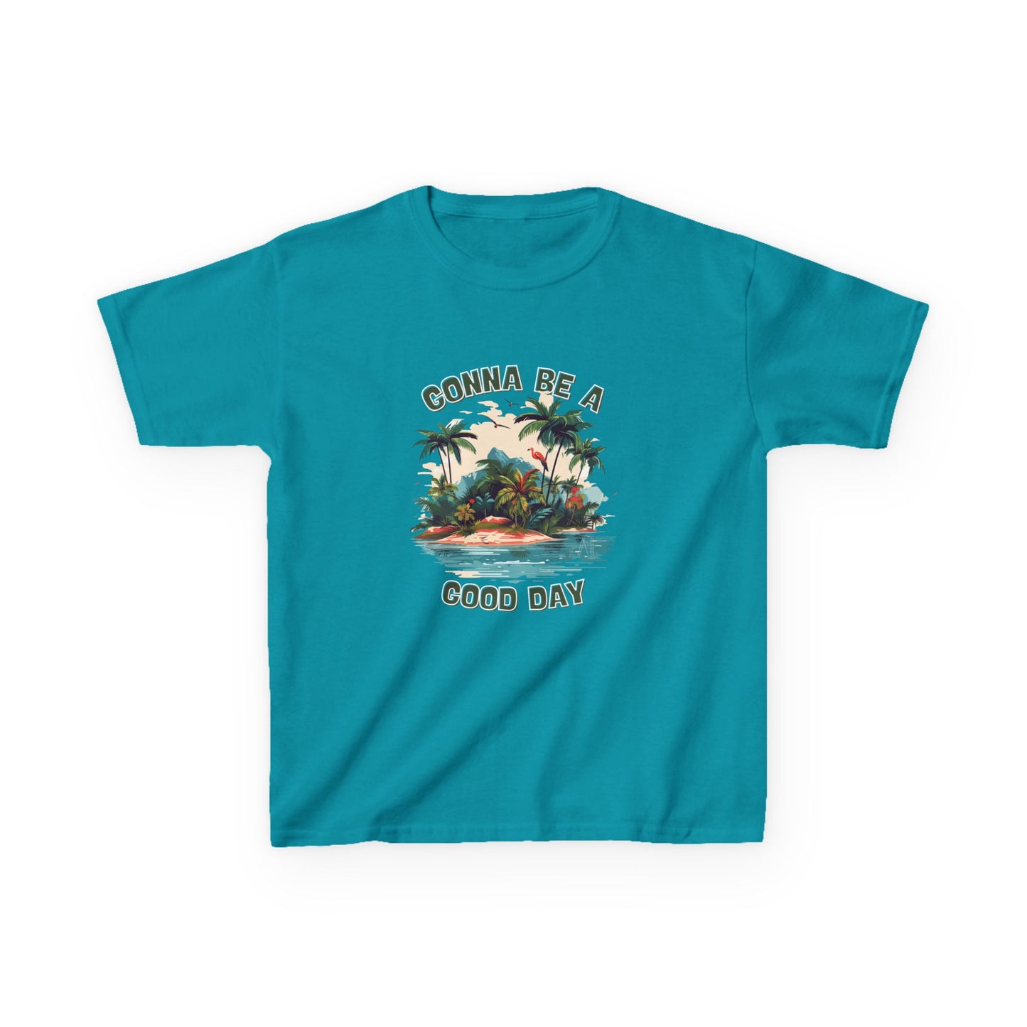 Kids Graphic Tee - "Gonna Be a Good Day" Tropical Paradise T-Shirt