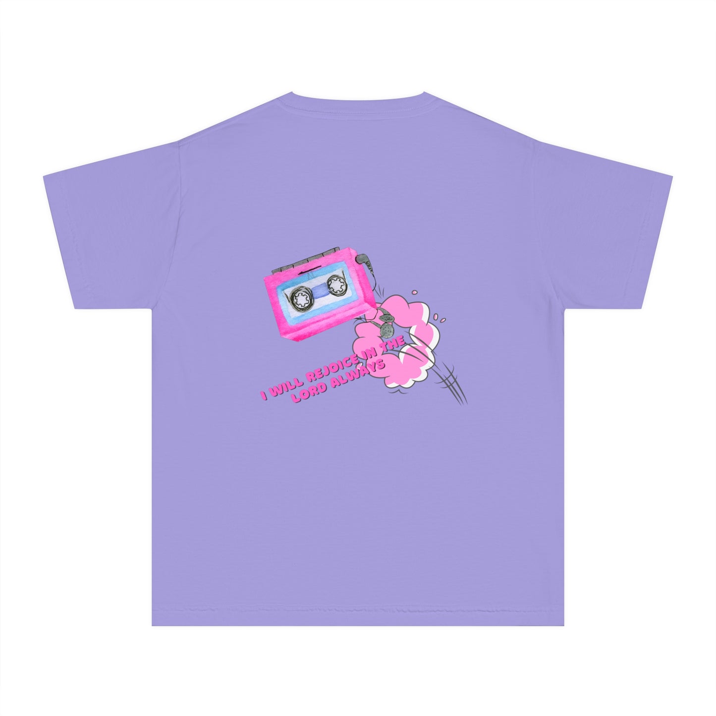 God Made It Youth Tee with Headphones & Cassette Design