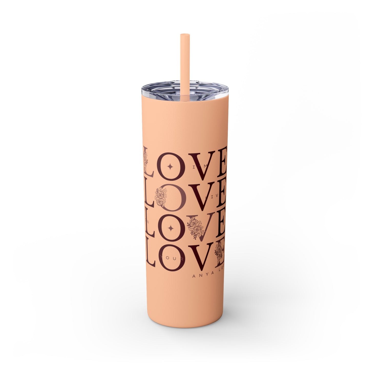 LOYL Skinny Tumbler with Straw, 20oz