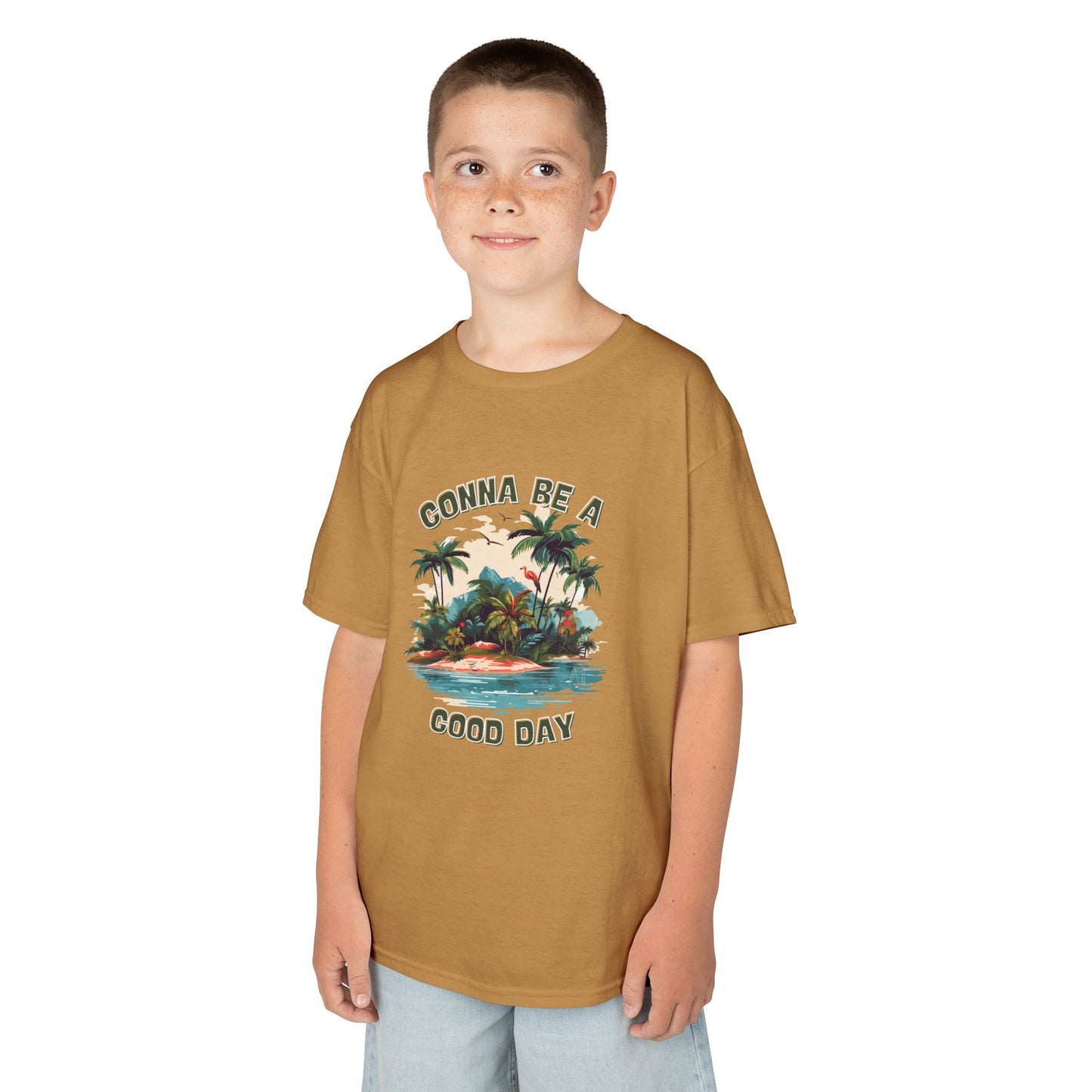 Kids Graphic Tee - "Gonna Be a Good Day" Tropical Paradise T-Shirt