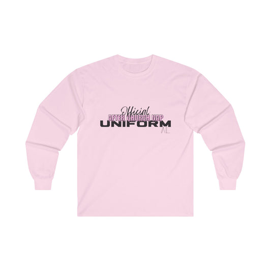 Official After Church Nap Uniform Long Sleeve Tee (pink)