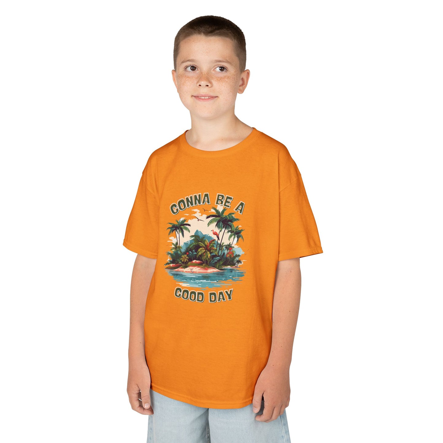 Kids Graphic Tee - "Gonna Be a Good Day" Tropical Paradise T-Shirt