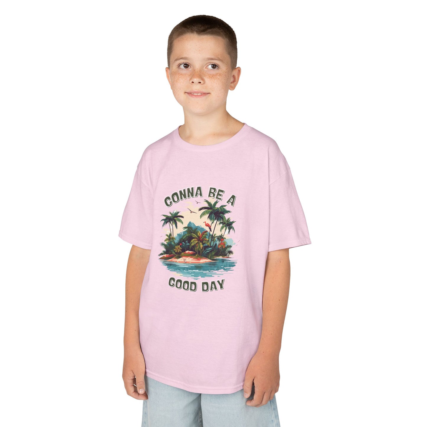 Kids Graphic Tee - "Gonna Be a Good Day" Tropical Paradise T-Shirt