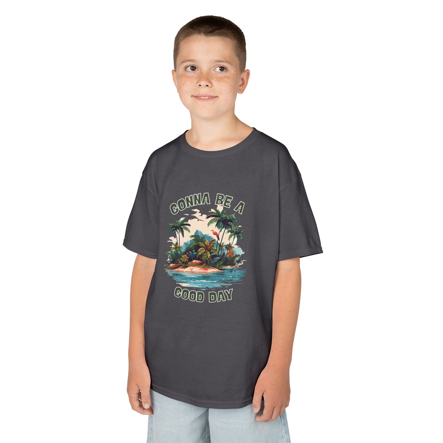 Kids Graphic Tee - "Gonna Be a Good Day" Tropical Paradise T-Shirt