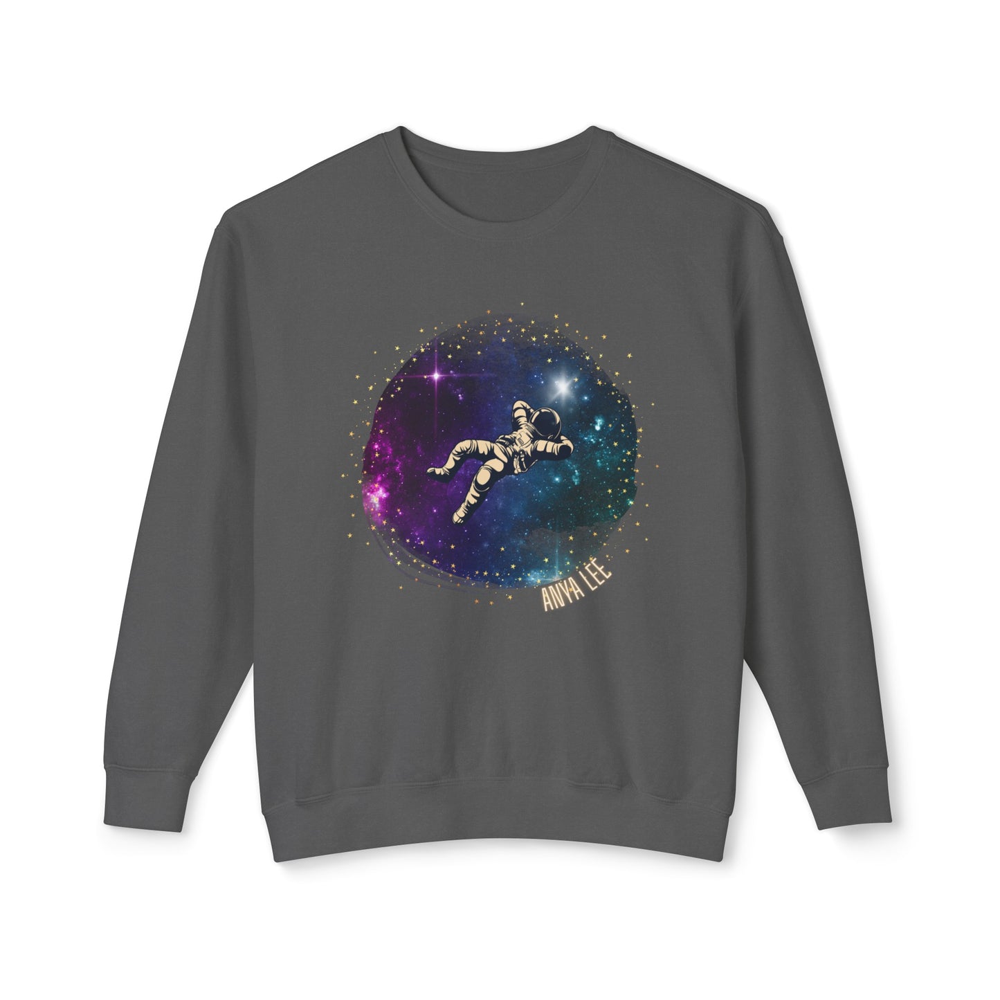 Floating Astronaut Unisex Lightweight Crewneck Sweatshirt