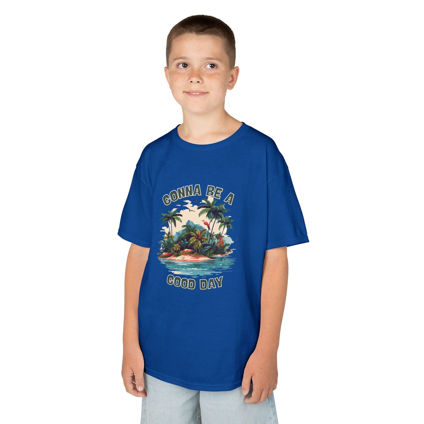 Kids Graphic Tee - "Gonna Be a Good Day" Tropical Paradise T-Shirt