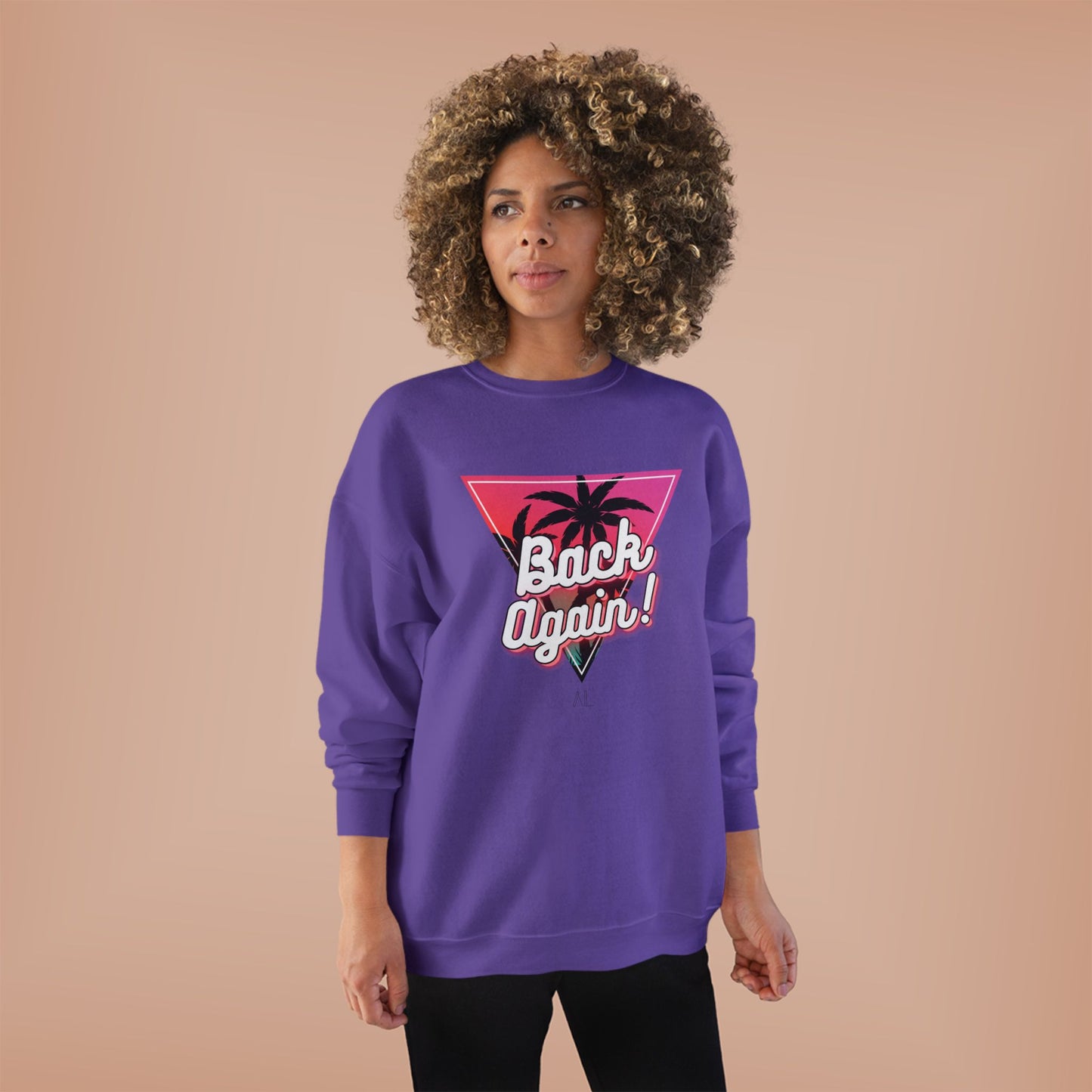 Retro Palm Tree Crewneck Sweatshirt - "Back Again!"