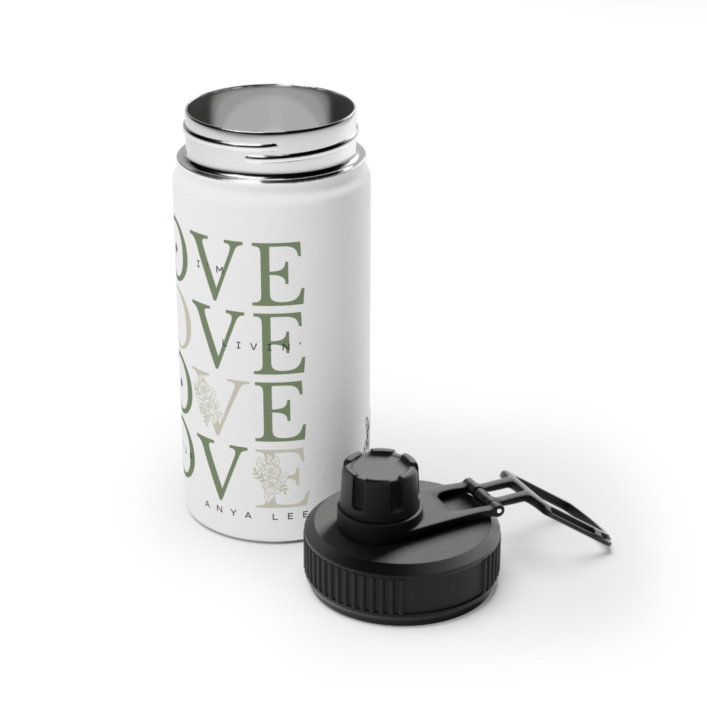 LOYL Stainless Steel Water Bottle, Love (green)