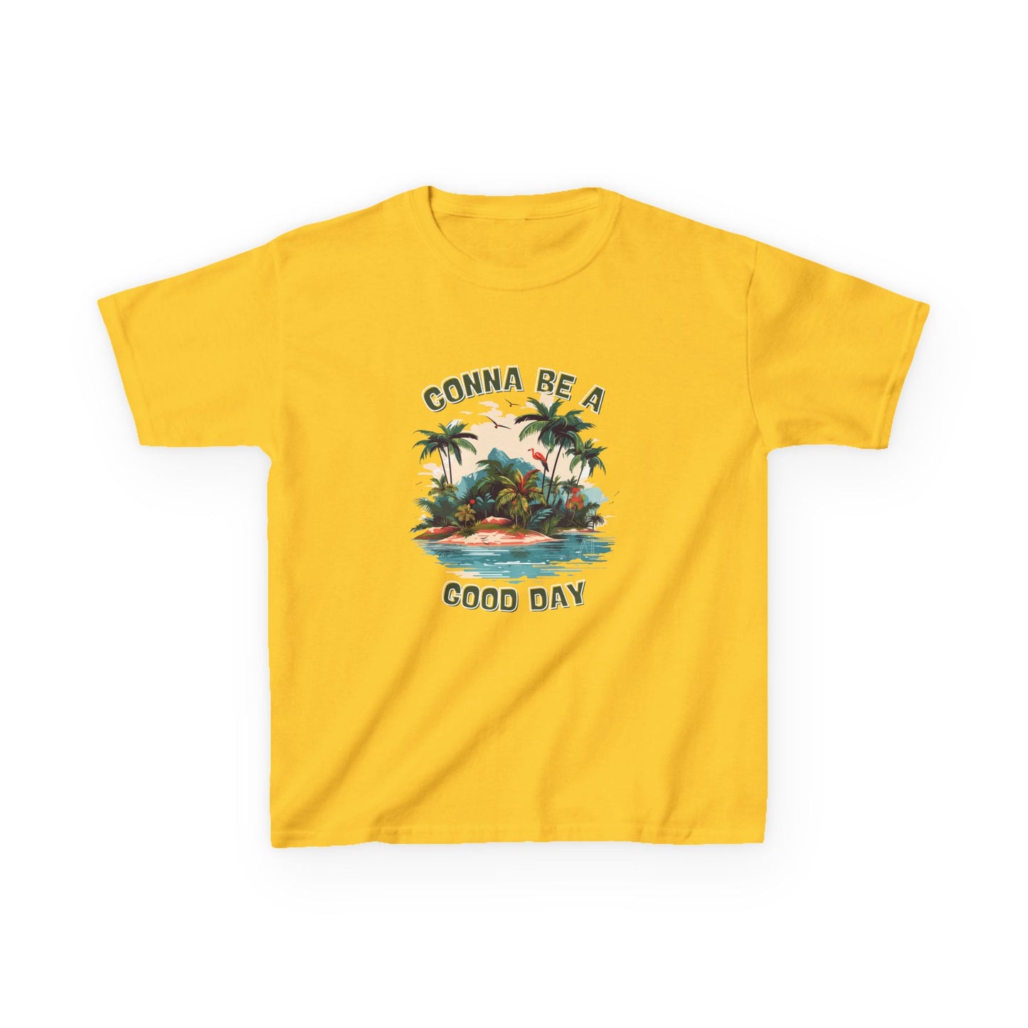 Kids Graphic Tee - "Gonna Be a Good Day" Tropical Paradise T-Shirt