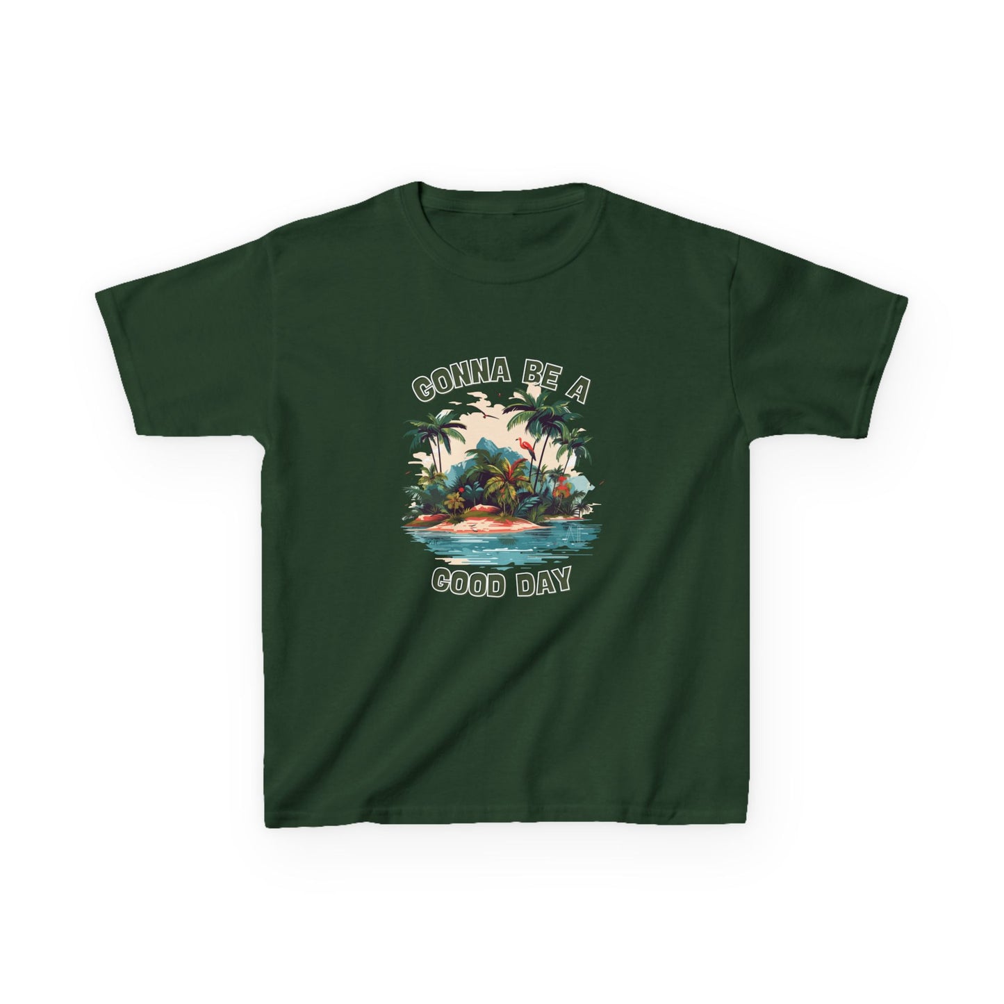 Kids Graphic Tee - "Gonna Be a Good Day" Tropical Paradise T-Shirt