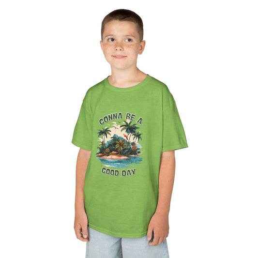 Kids Graphic Tee - "Gonna Be a Good Day" Tropical Paradise T-Shirt