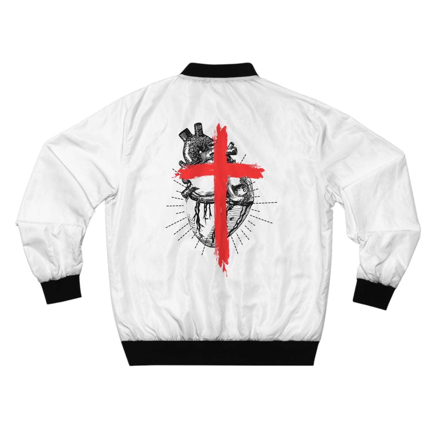 Men's White Bomber Jacket - Changed By Grace