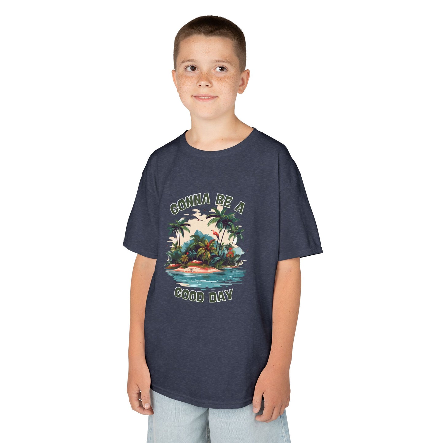 Kids Graphic Tee - "Gonna Be a Good Day" Tropical Paradise T-Shirt