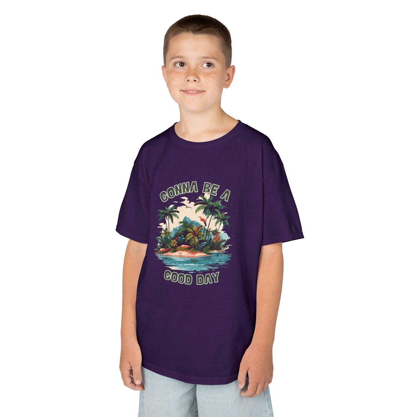 Kids Graphic Tee - "Gonna Be a Good Day" Tropical Paradise T-Shirt