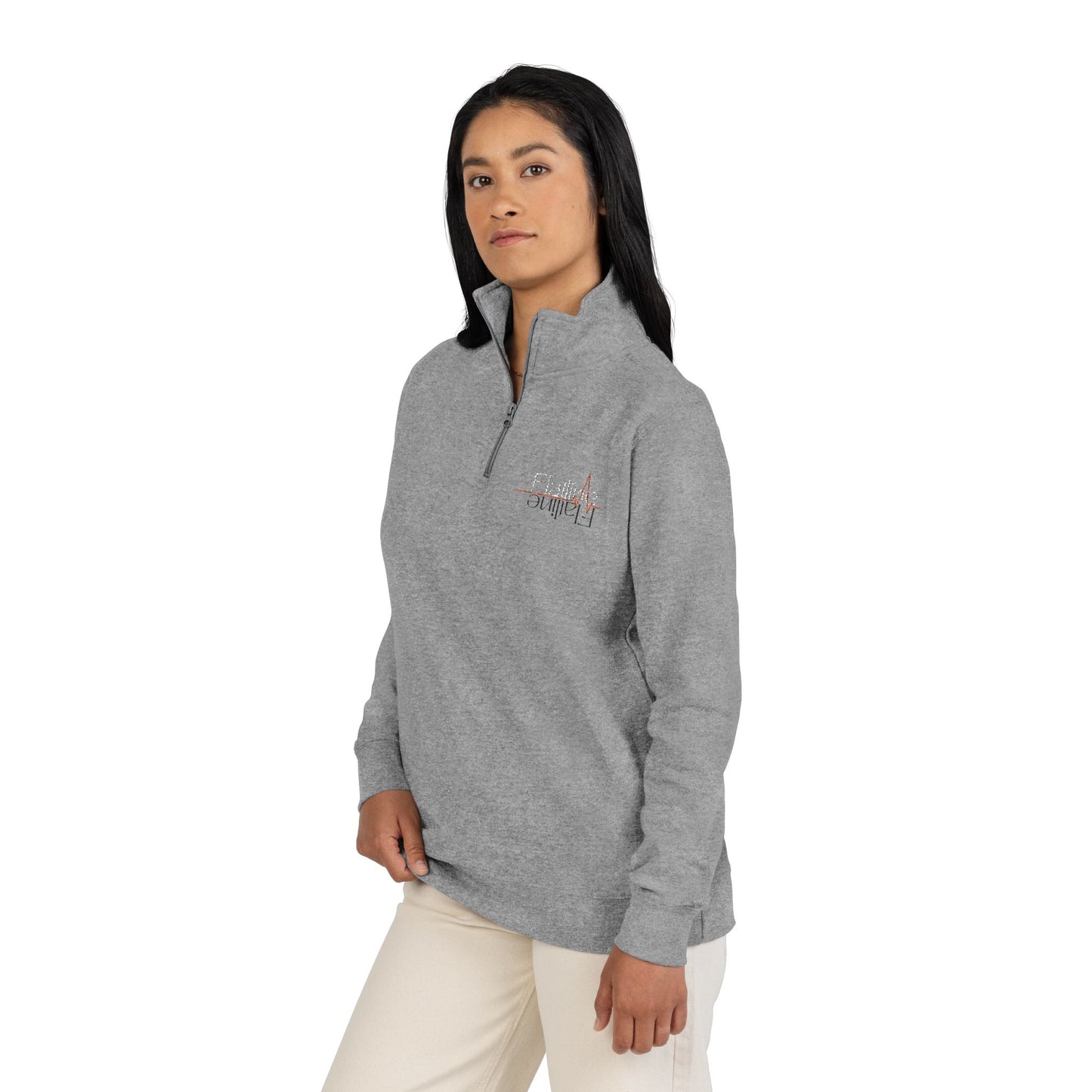 Flatline, Carbon Gray Unisex Embroidered Fleece Pullover