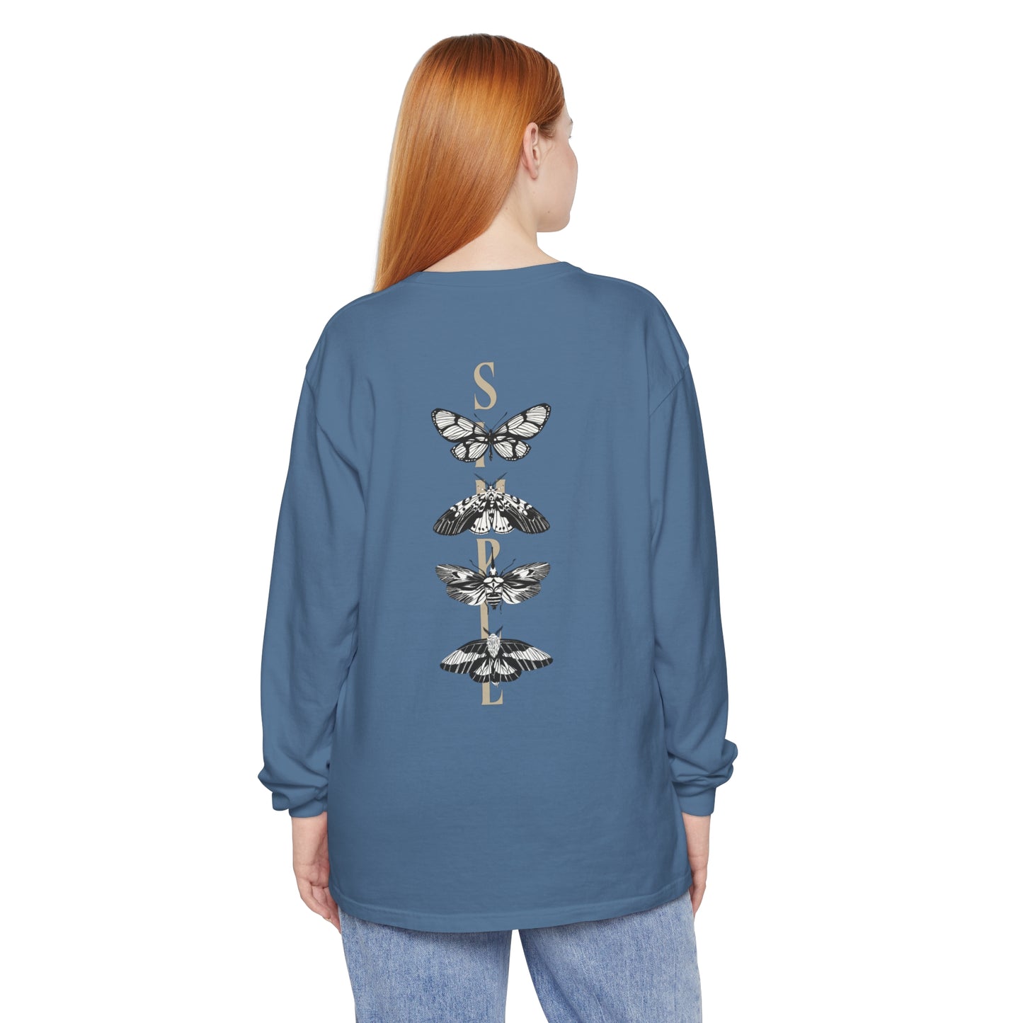 Simple Long Sleeve Butterflies T-Shirt