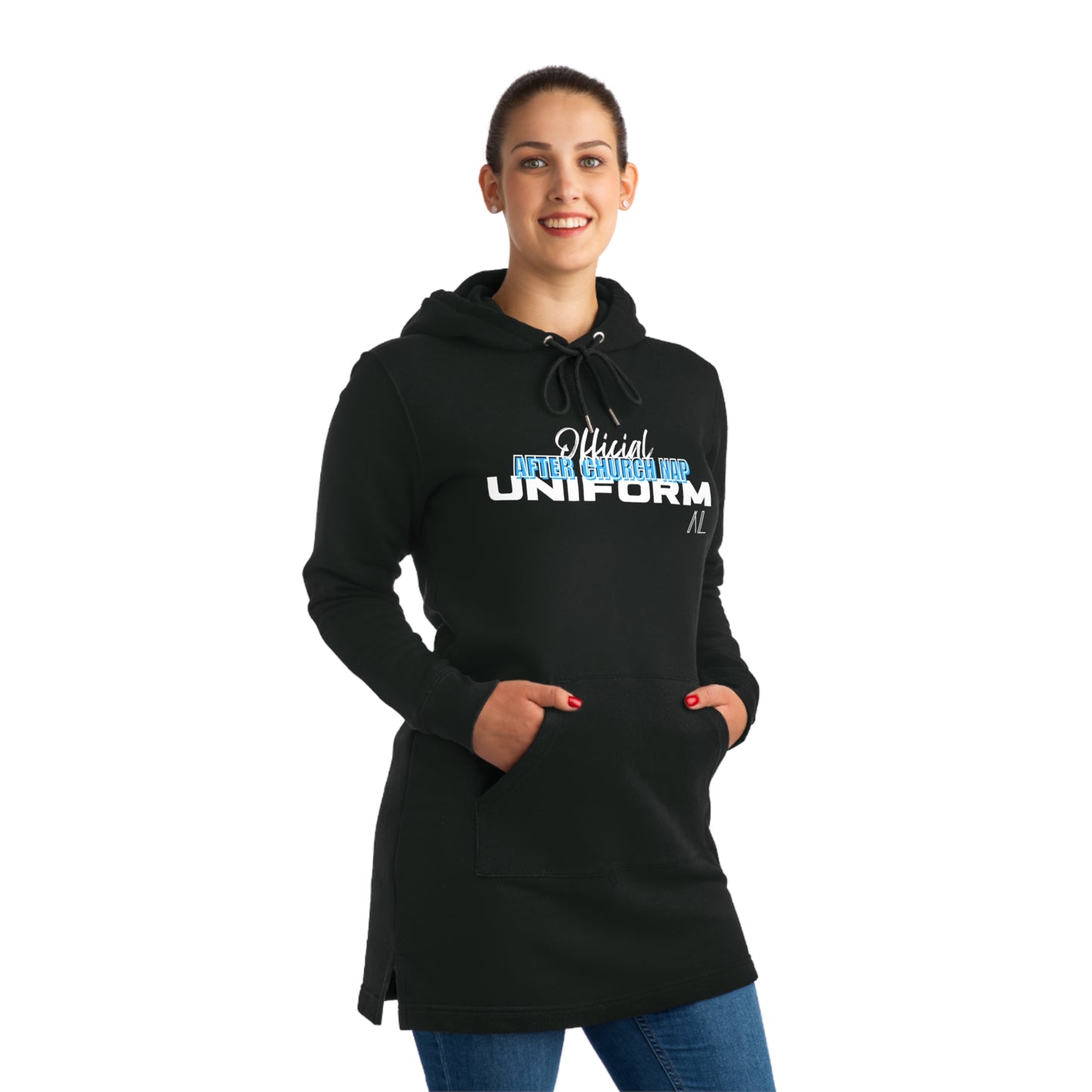 Official After Church Streeter Hoodie Dress (Black/light blue)