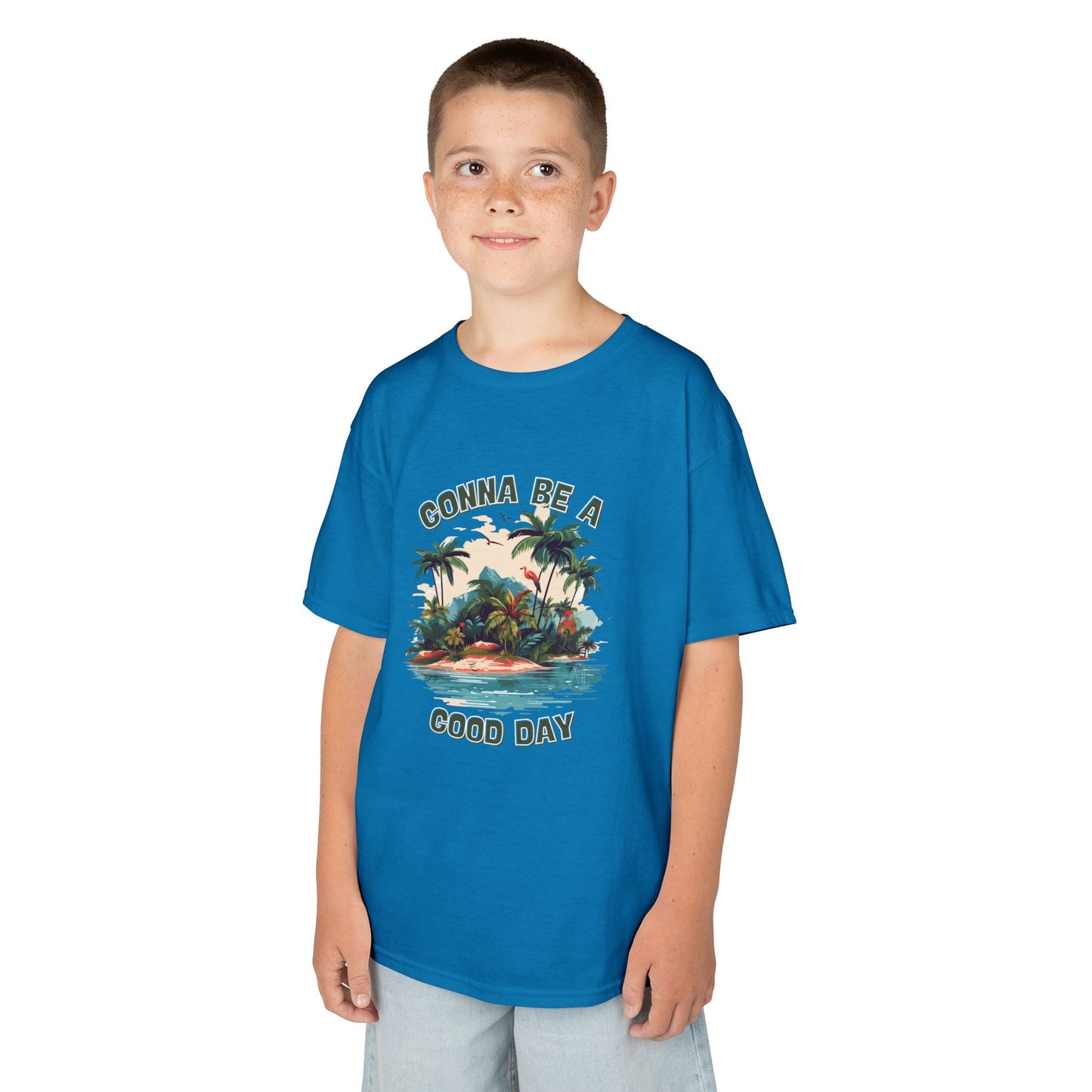 Kids Graphic Tee - "Gonna Be a Good Day" Tropical Paradise T-Shirt