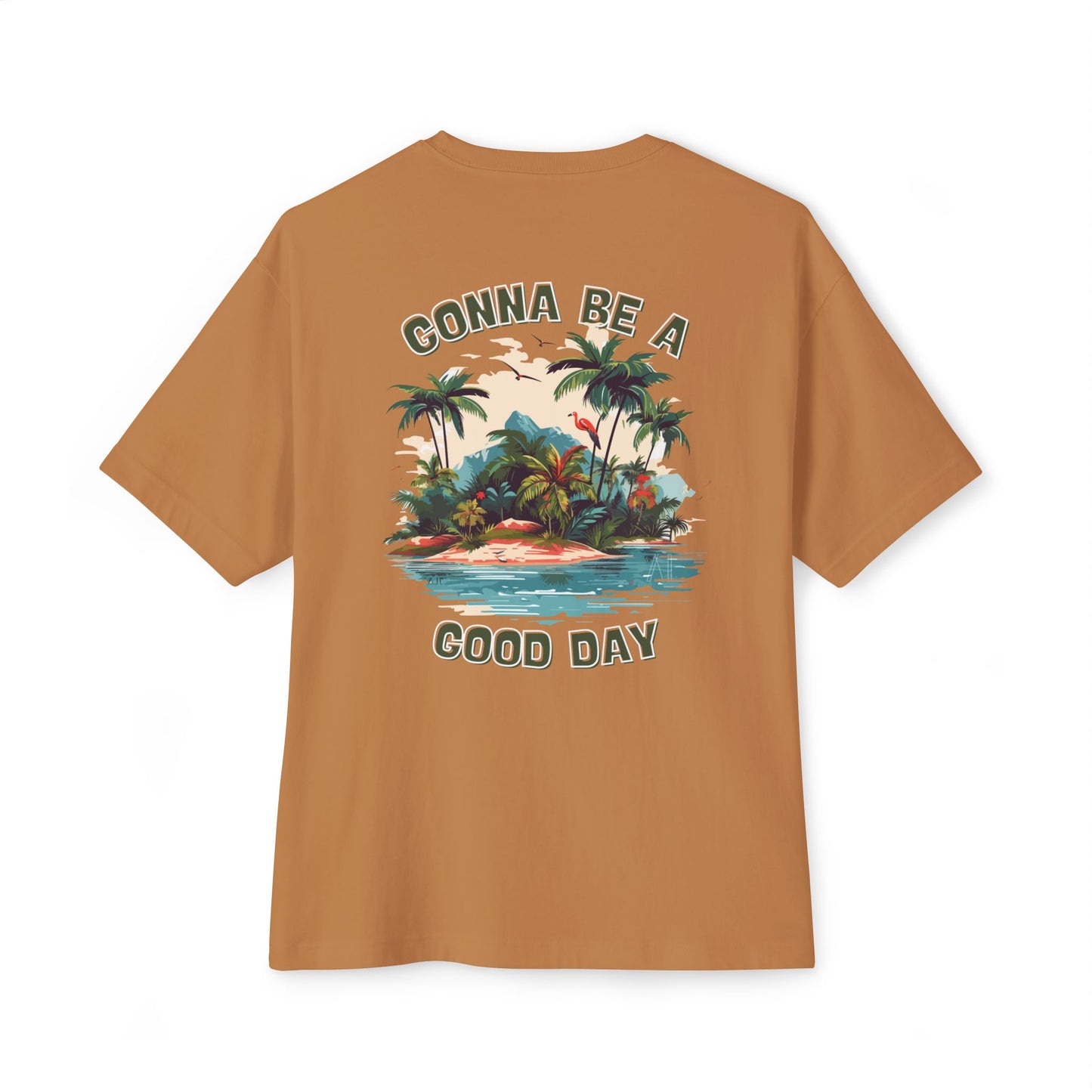 God Made It Tropical Escape Tee | Unisex Oversized Boxy Tee, Relaxed Fit