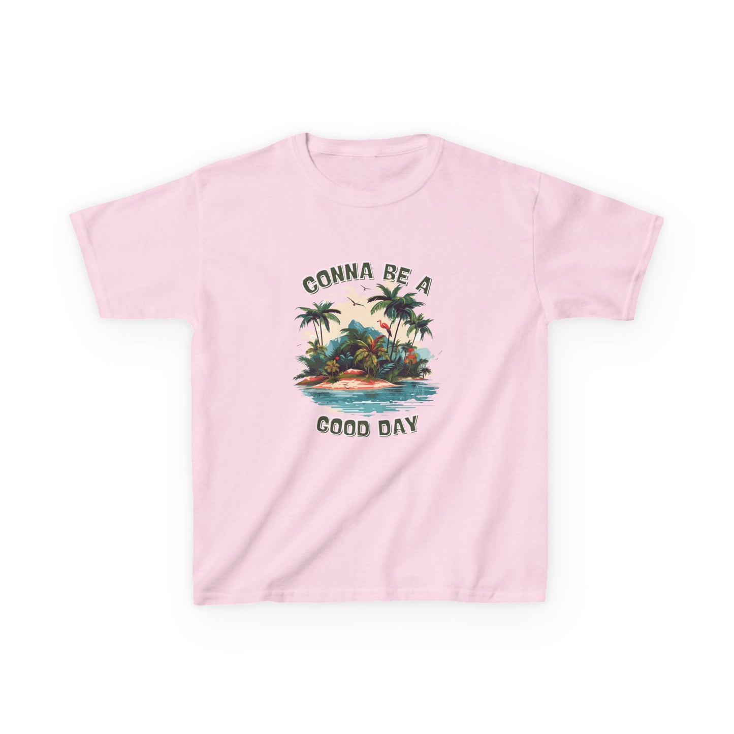 Kids Graphic Tee - "Gonna Be a Good Day" Tropical Paradise T-Shirt