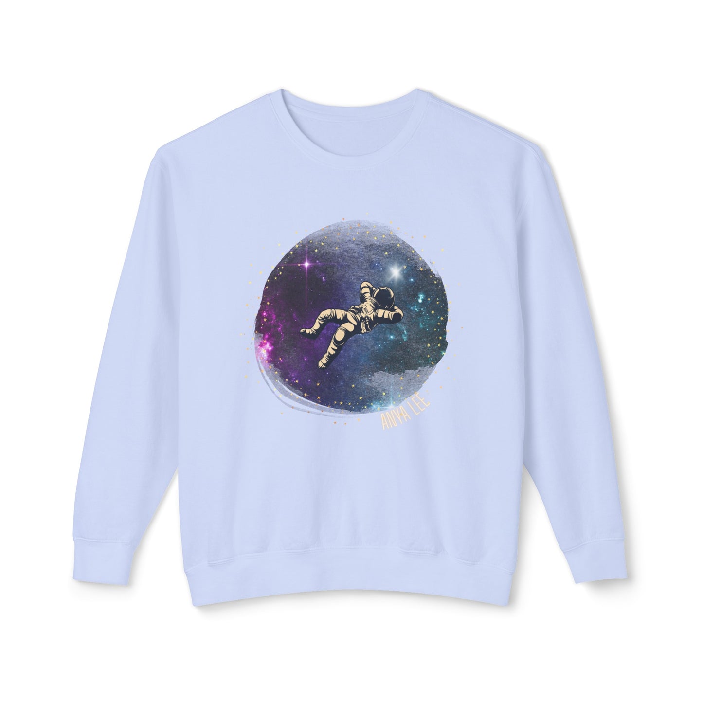 Floating Astronaut Unisex Lightweight Crewneck Sweatshirt