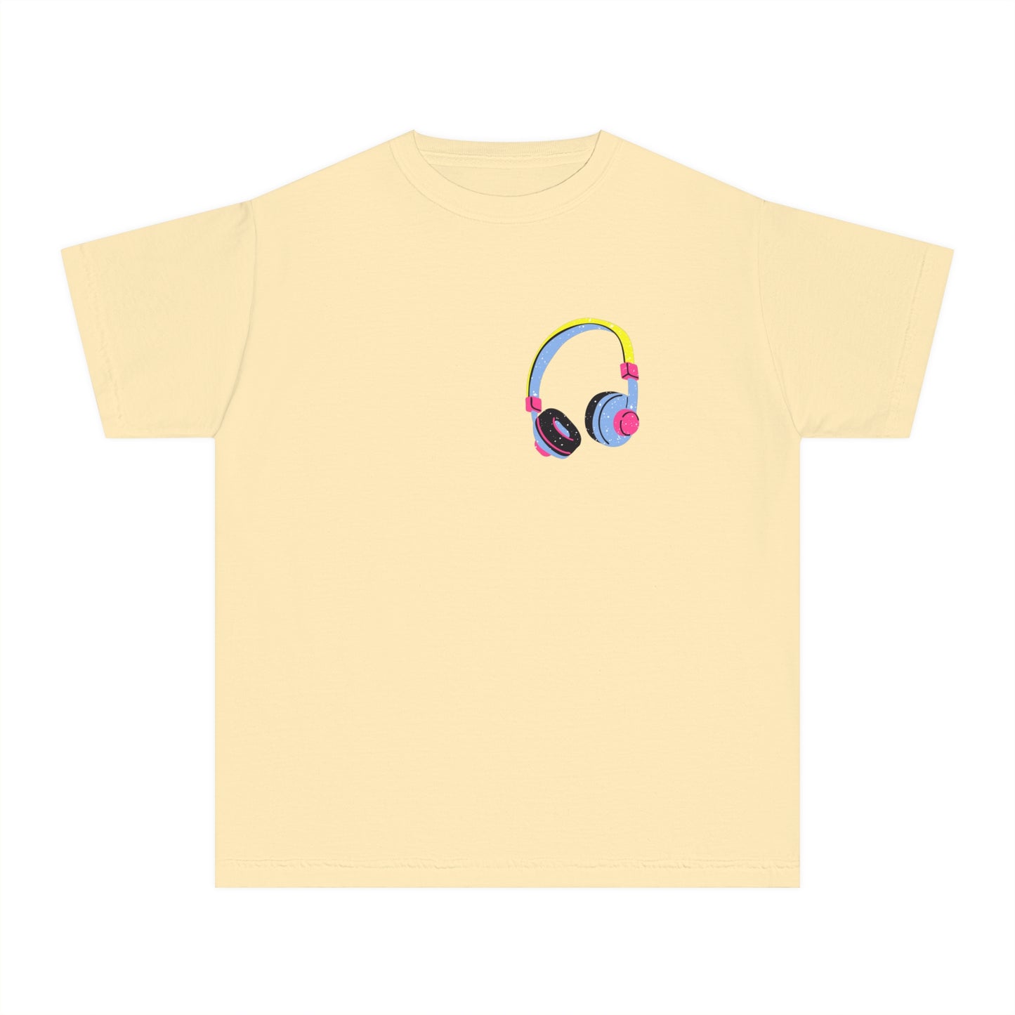 God Made It Youth Tee with Headphones & Cassette Design